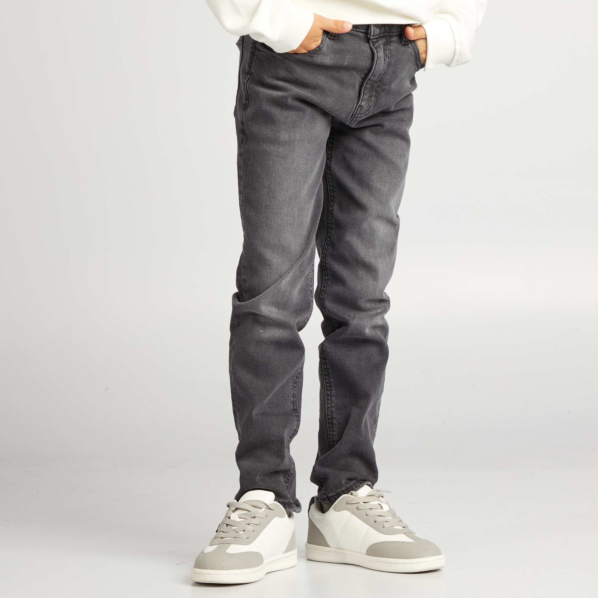 Jean slim taille ajustable NOIR