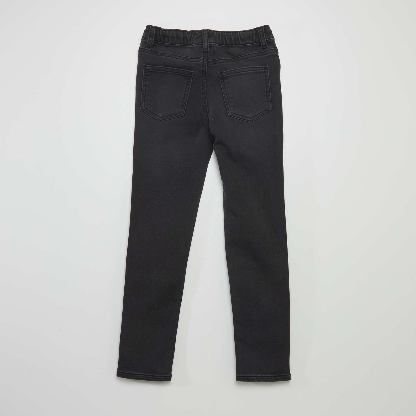 Jean à taille élastiquée avec cordons NOIR