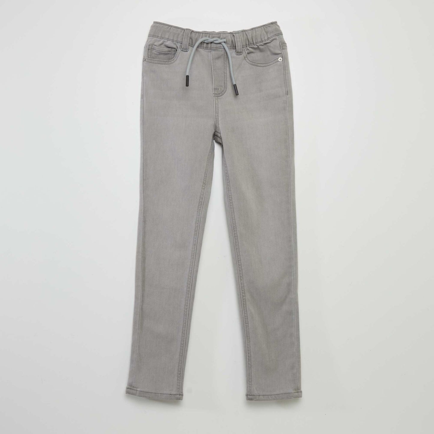 Jean à taille élastiquée avec cordons GRIS