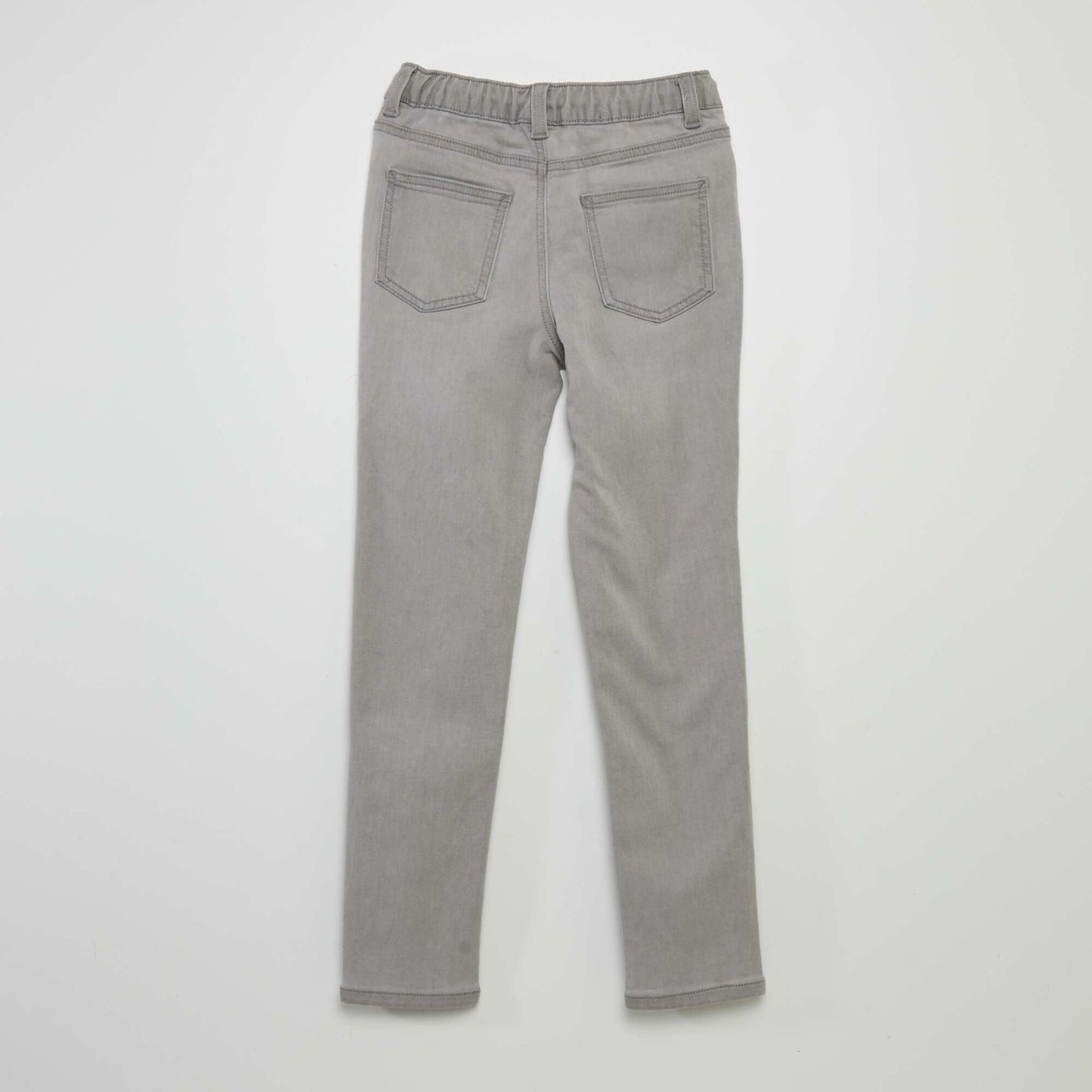 Jean à taille élastiquée avec cordons GRIS