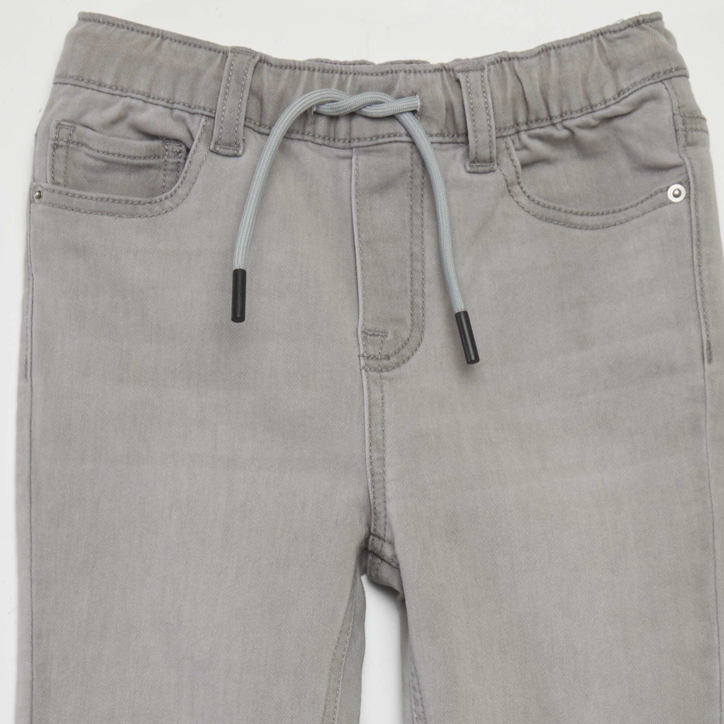 Jean à taille élastiquée avec cordons GRIS