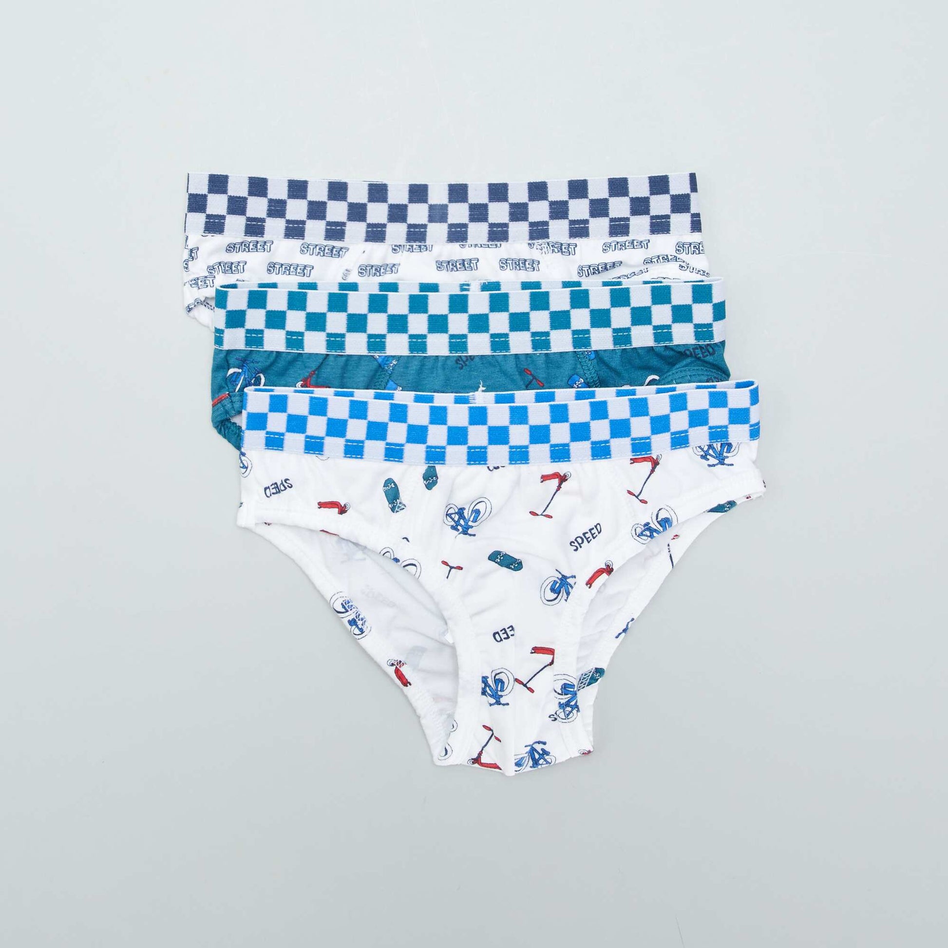 Lot de 3 slips avec imprimé BLANC/VERT
