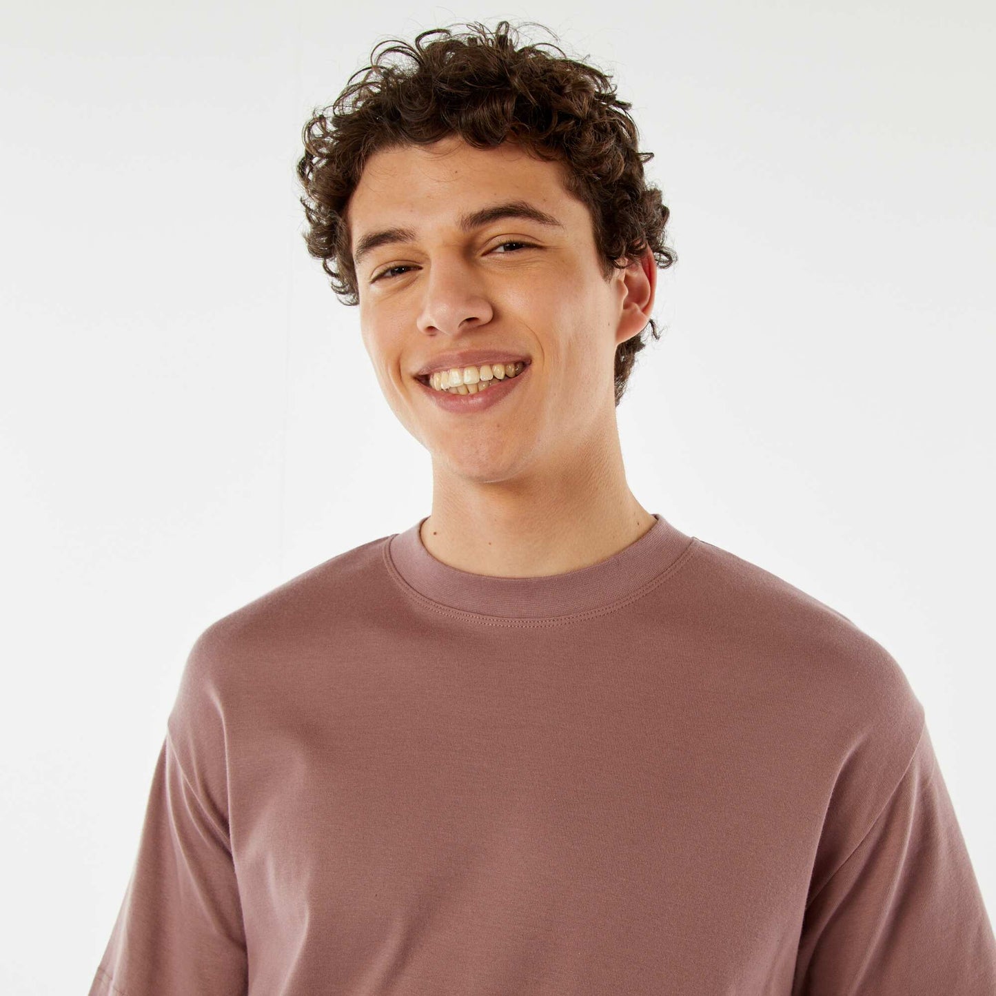 T-shirt col rond en coton MAUVE