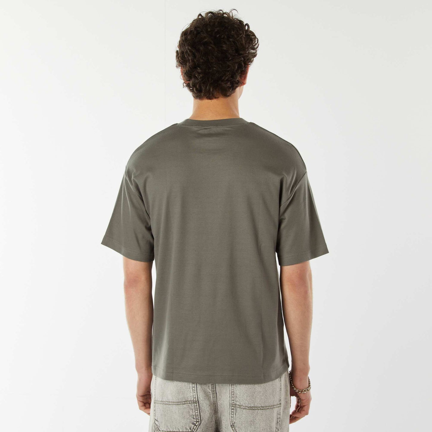 T-shirt col rond en coton KAKI