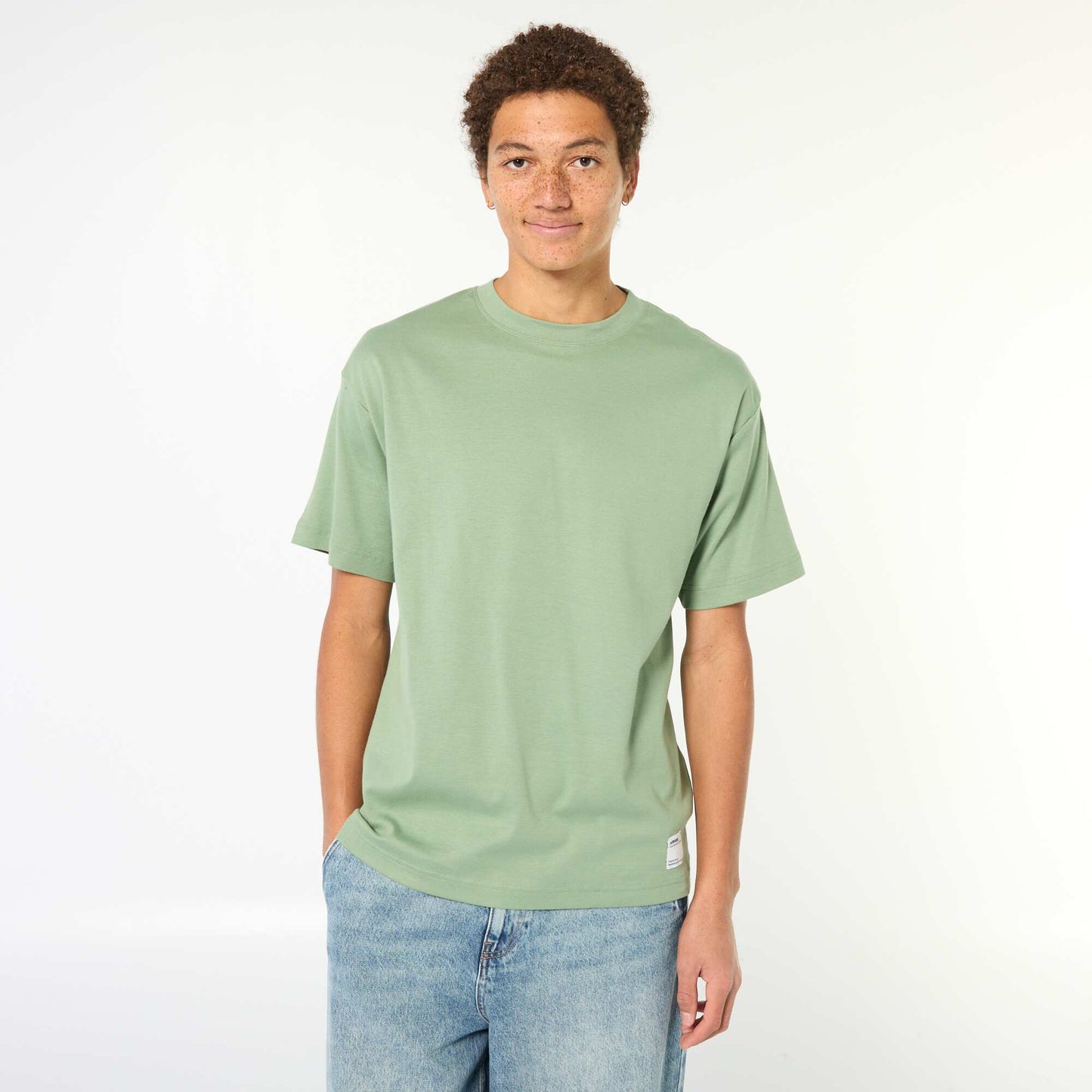 T-shirt col rond en coton VERT