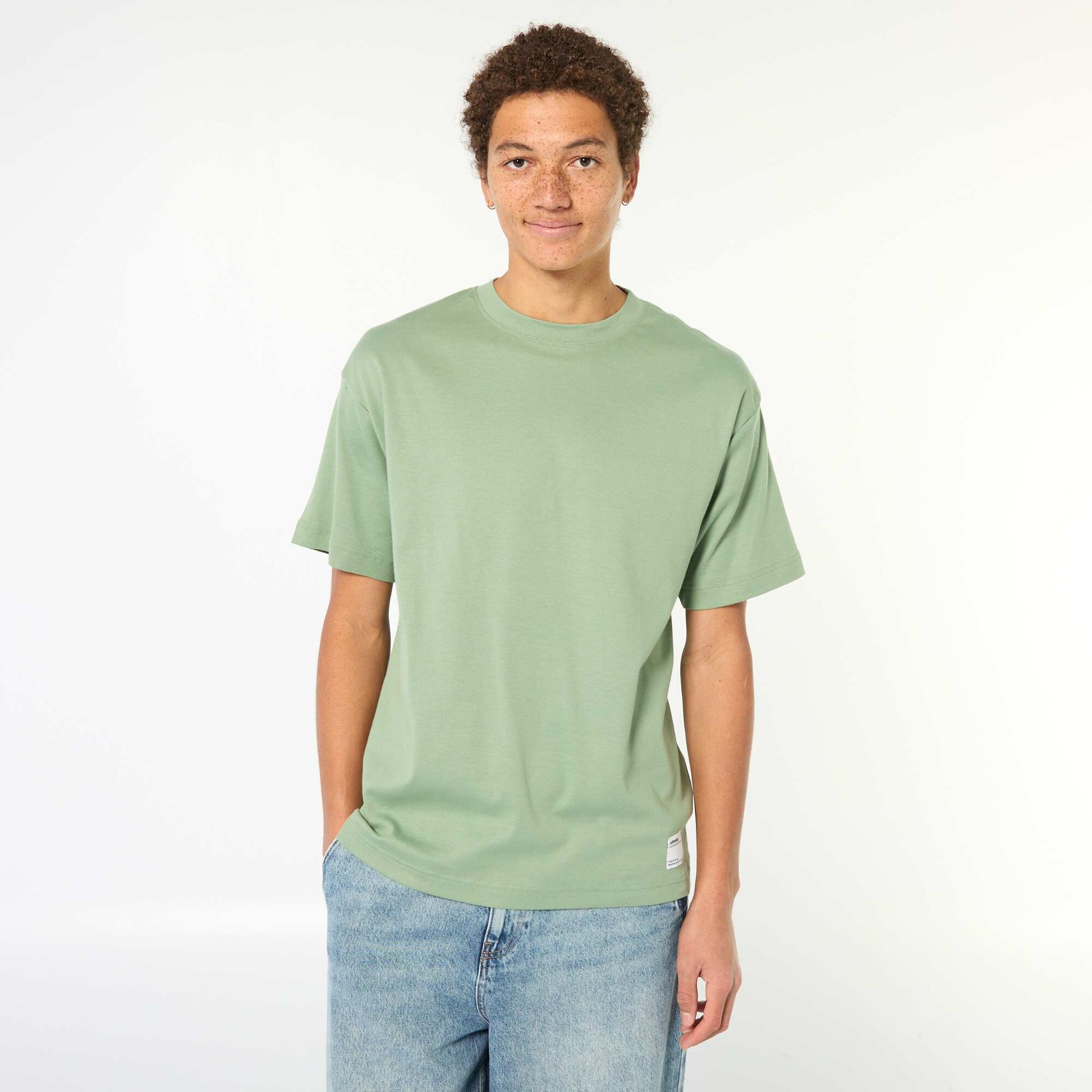 T-shirt col rond en coton VERT