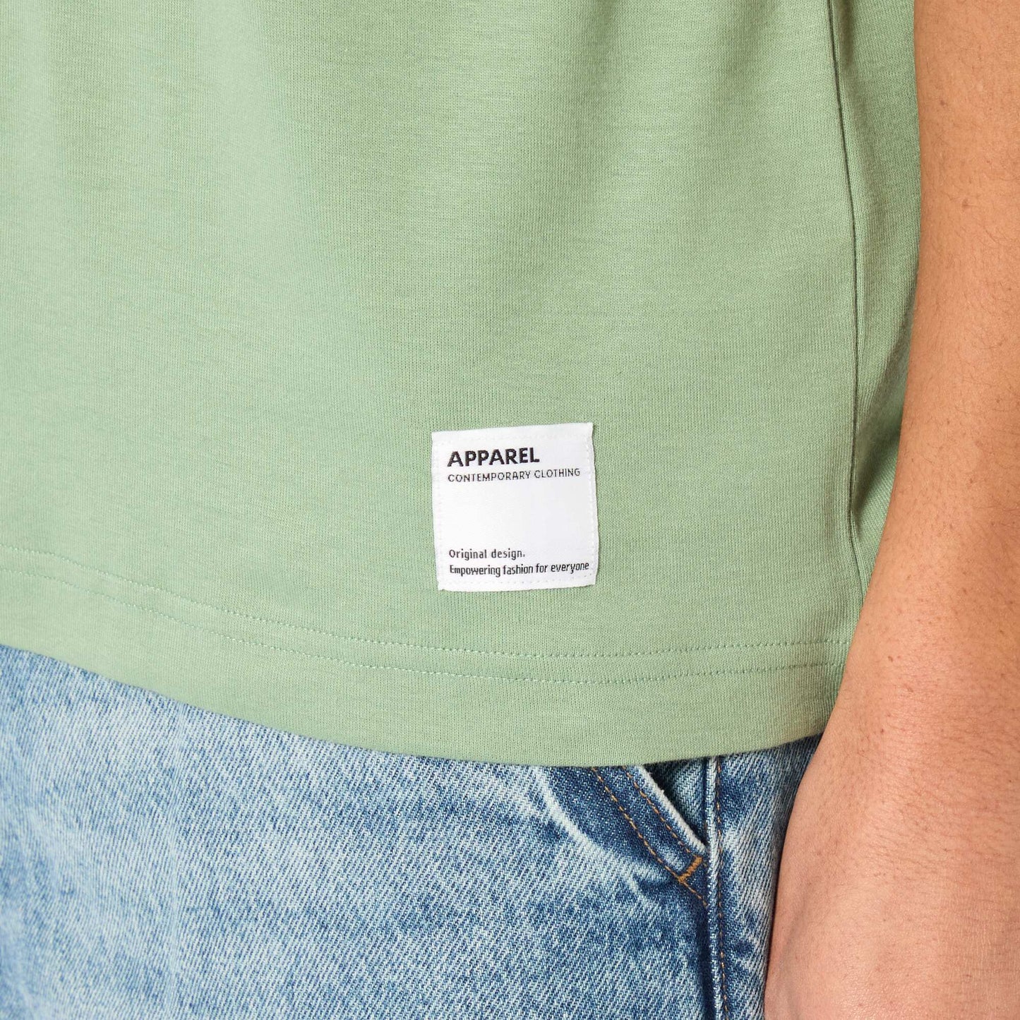 T-shirt col rond en coton VERT