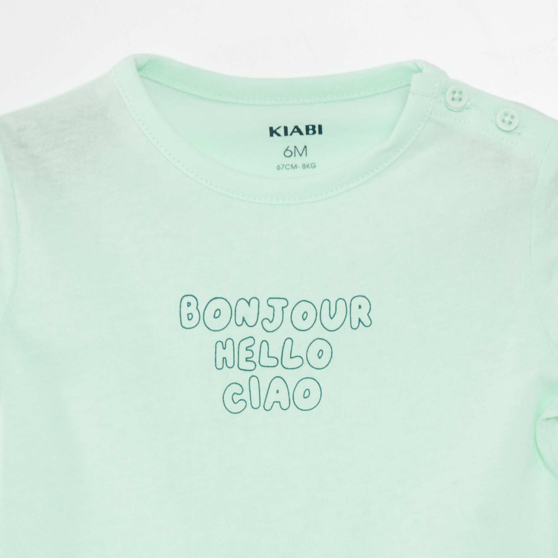 T-shirt manches courtes avec inscription BLEU
