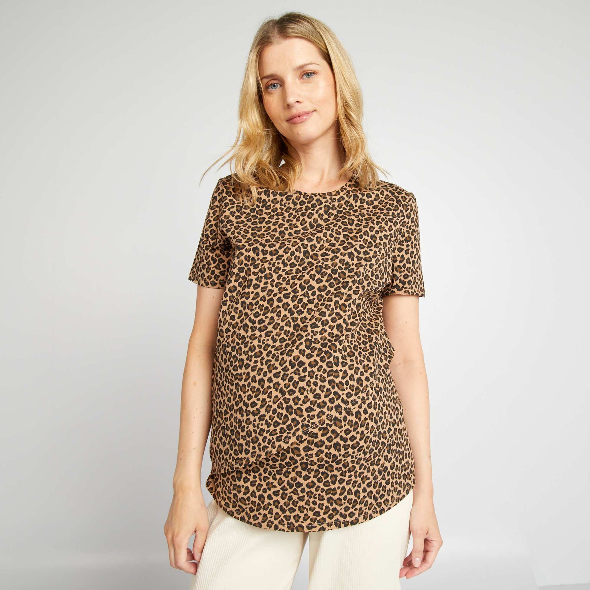 T-shirt d'allaitement ouverture portefeuille LéOPARD