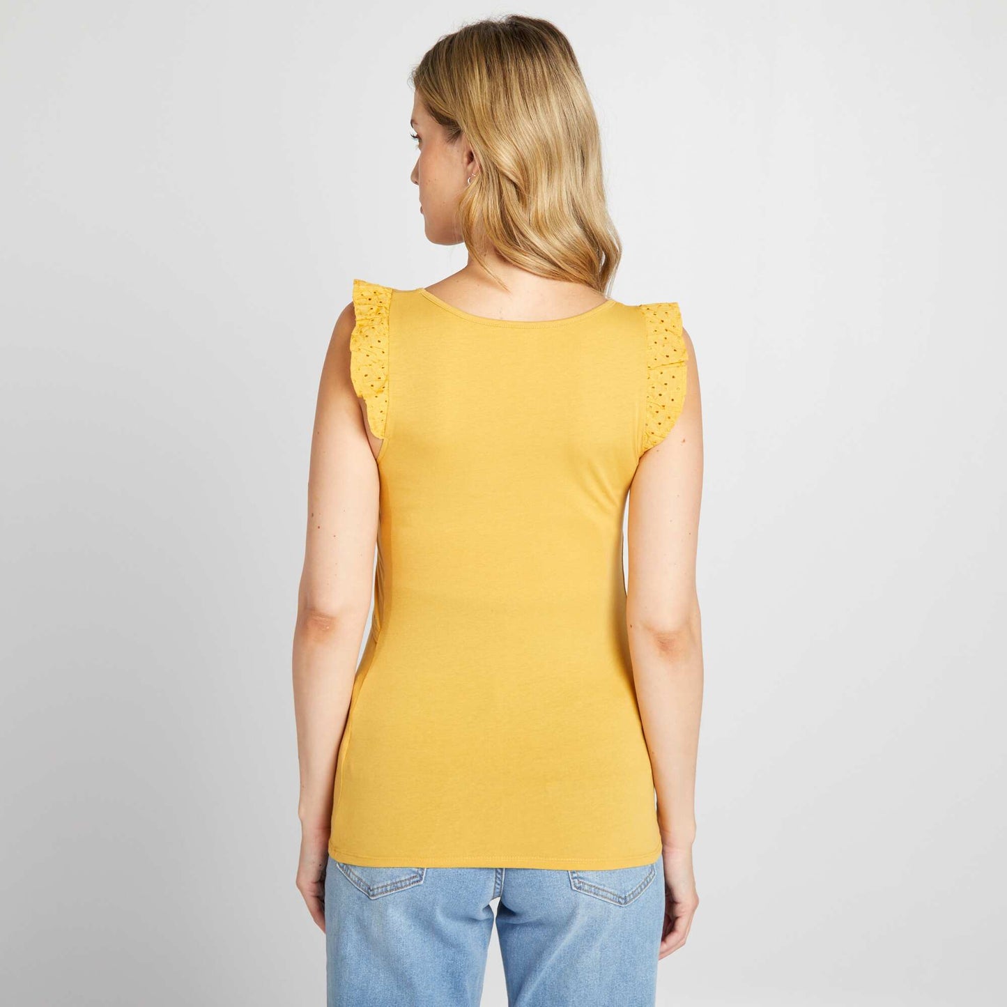 Top allaitement avec ouverture poitrine JAUNE