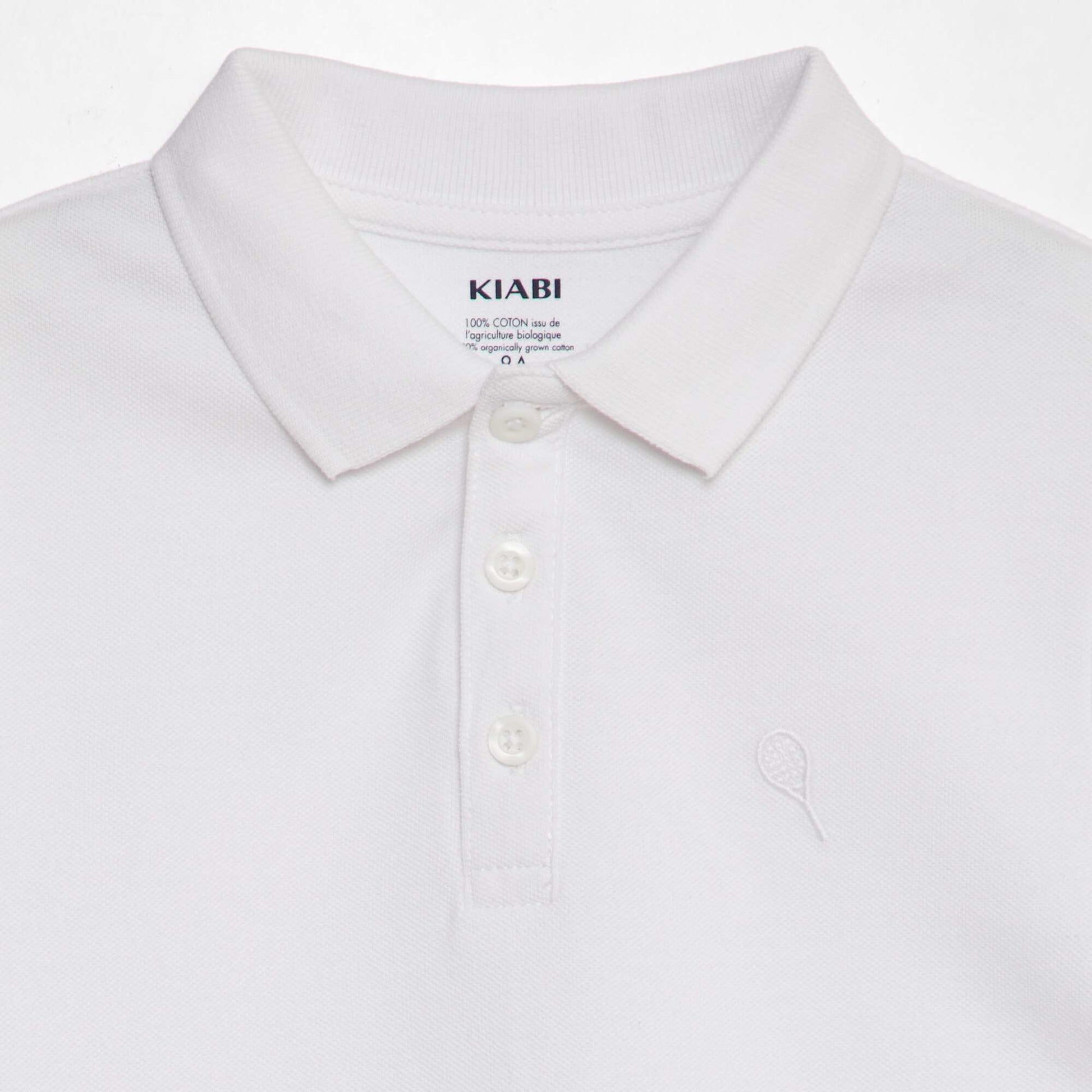 Polo en piqué de coton BLANC