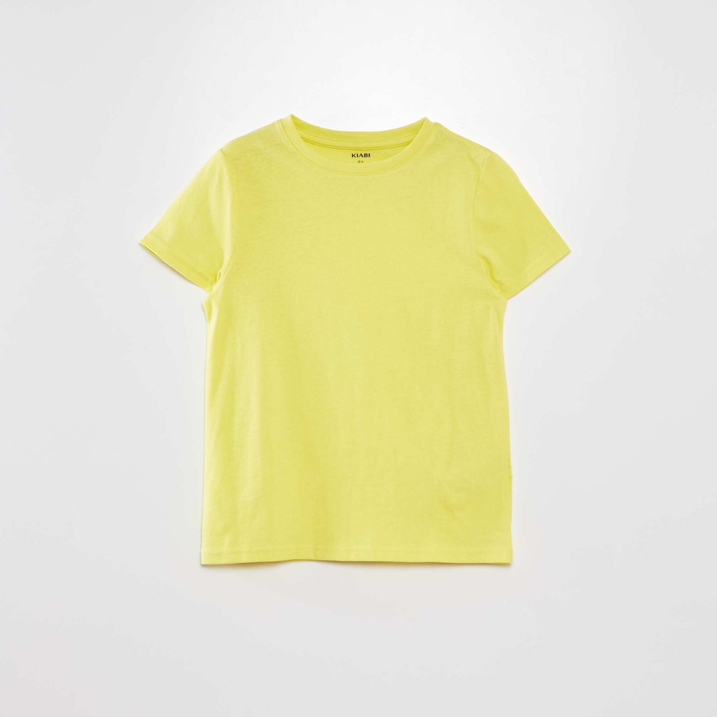 T-shirt uni à col rond JAUNE
