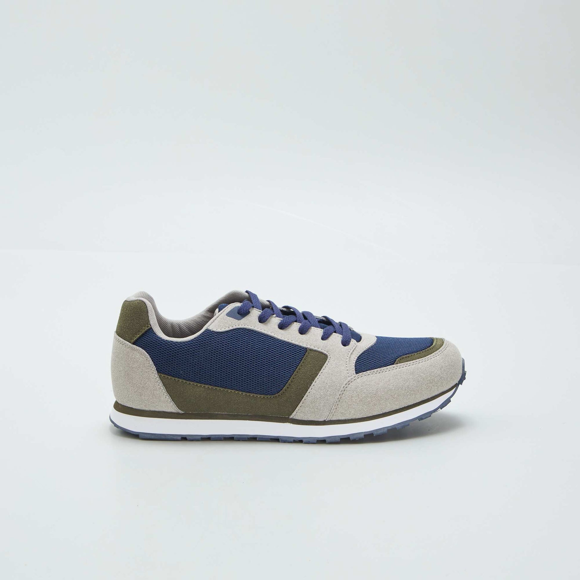 Baskets running retro tricolore KAKI