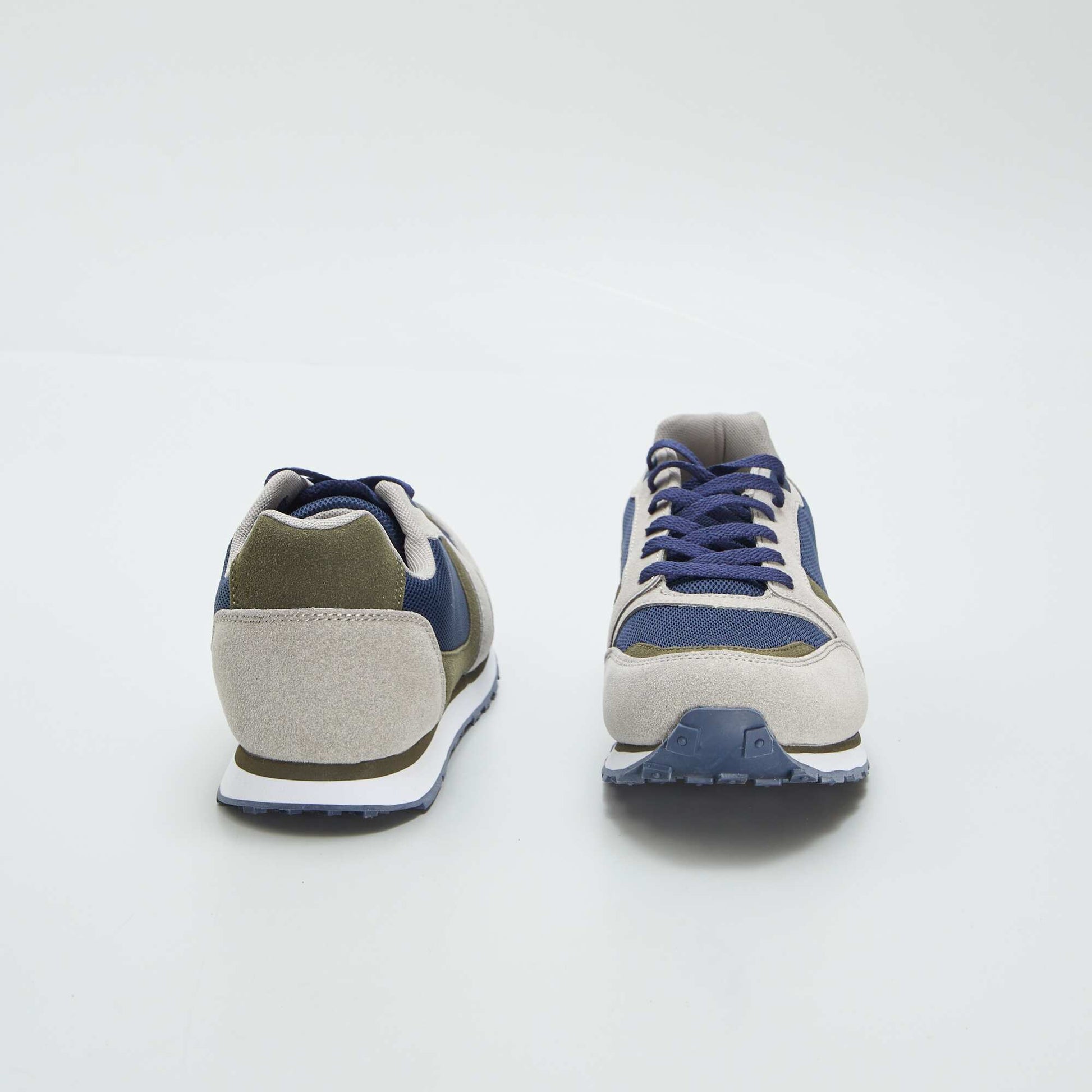 Baskets running retro tricolore KAKI