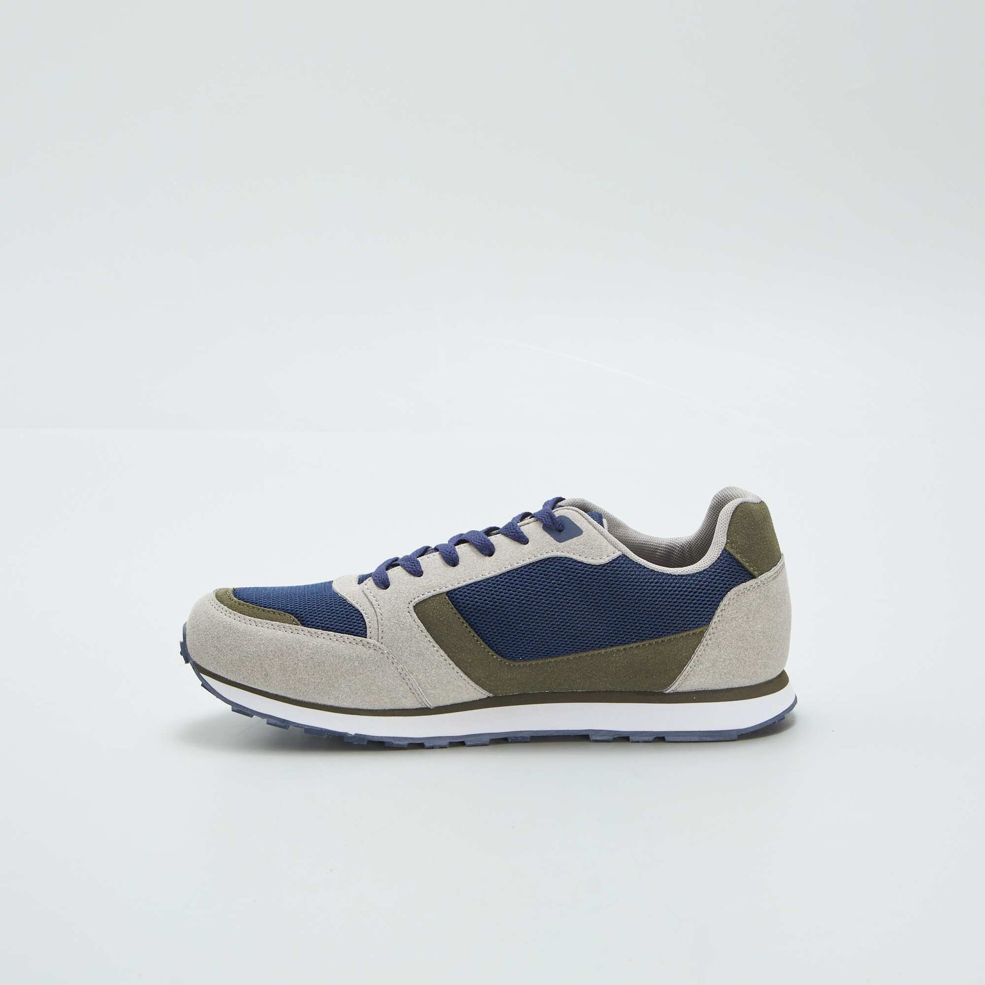 Baskets running retro tricolore KAKI