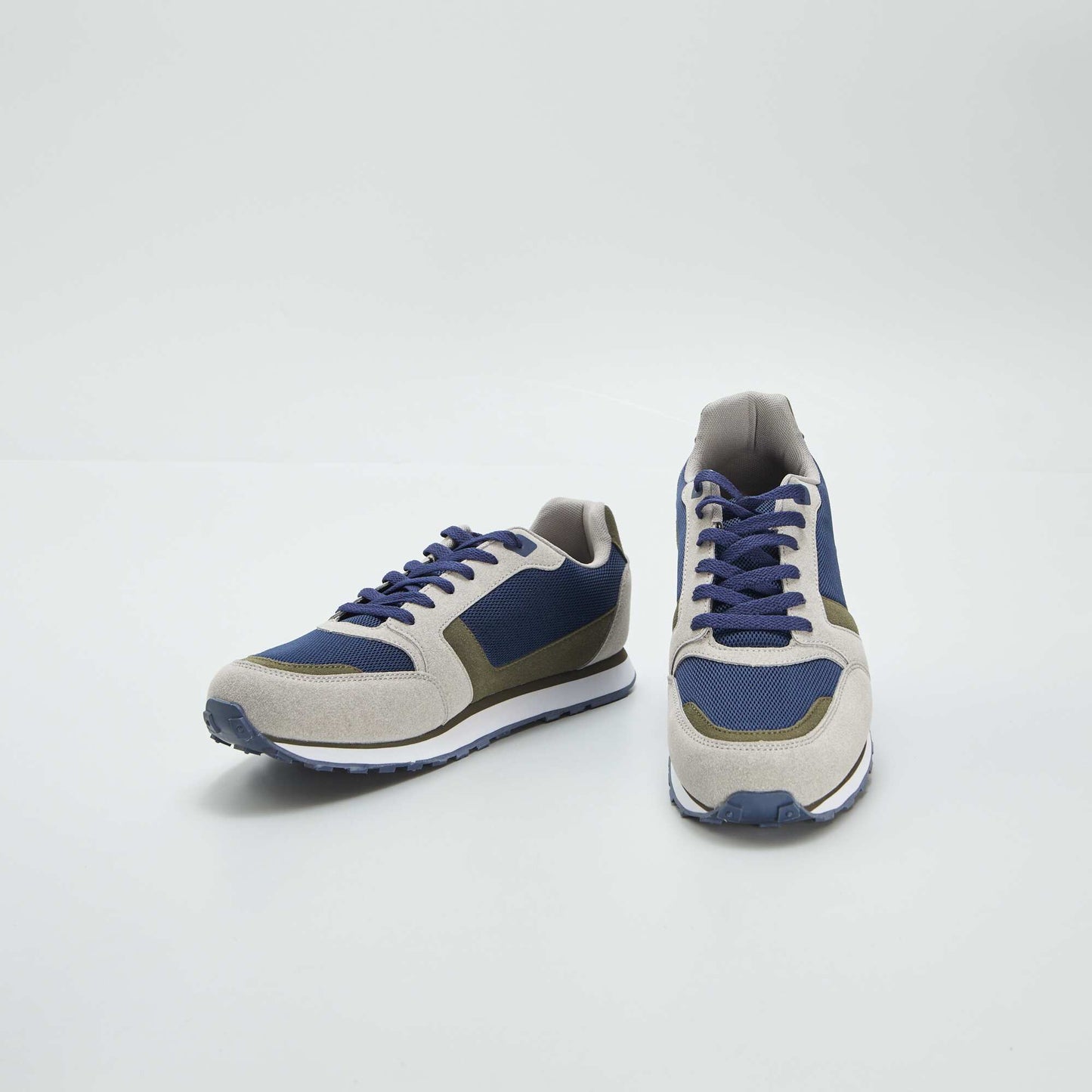 Baskets running retro tricolore KAKI