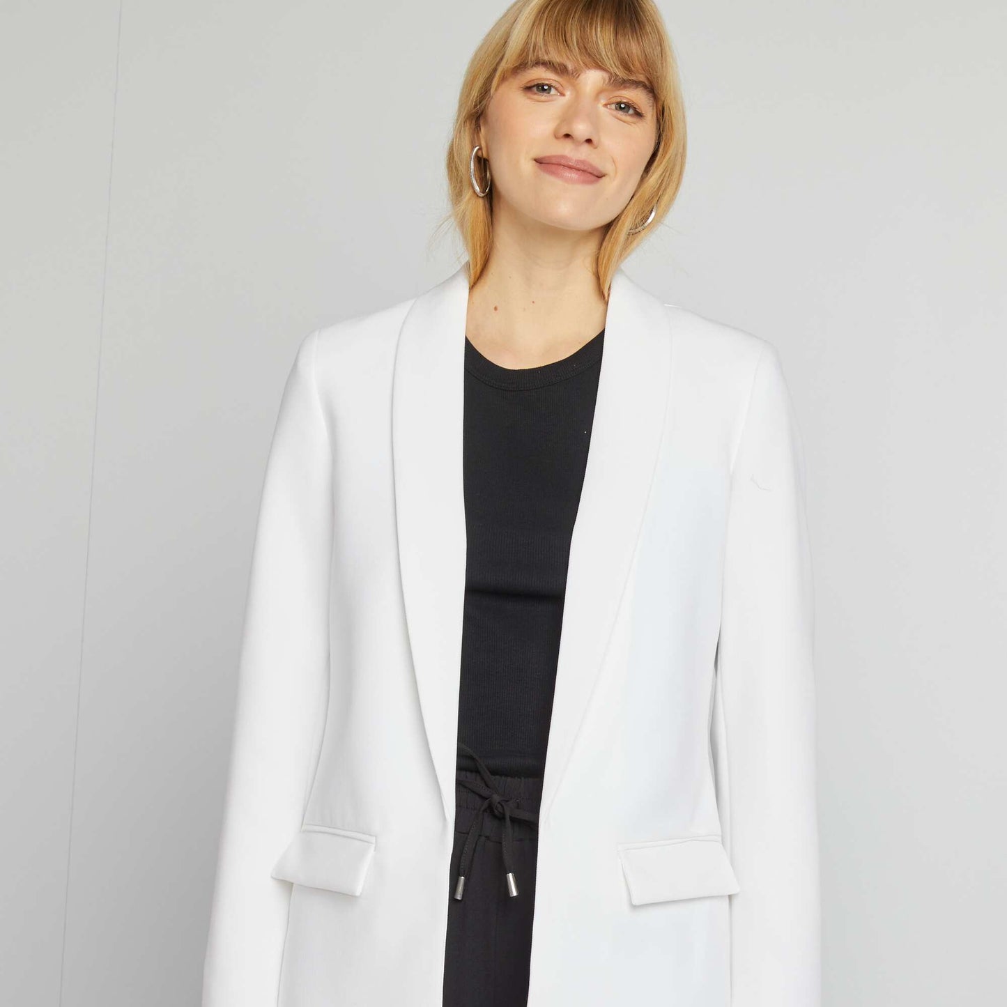 Veste blazer mi-longue BLANC