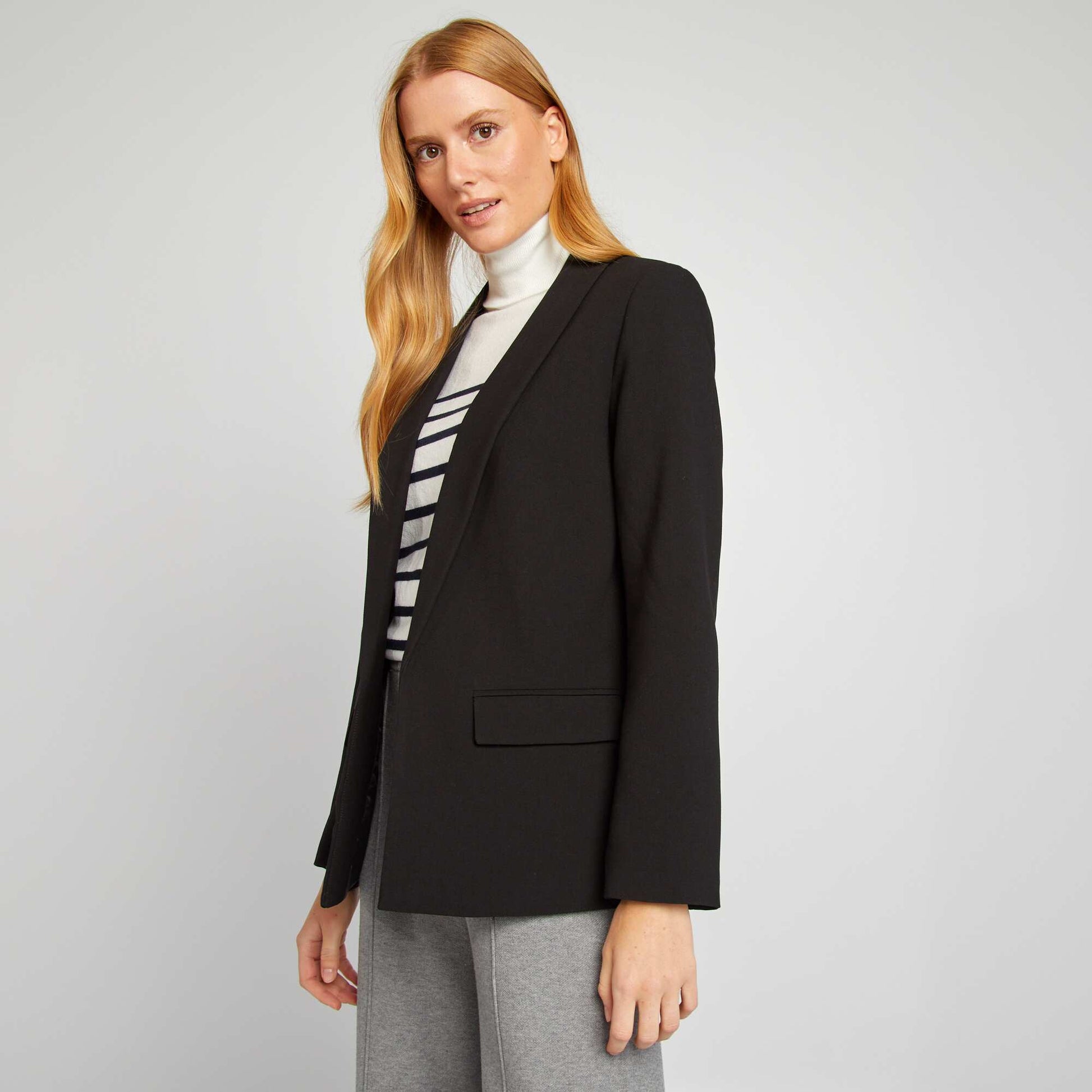 Veste blazer mi-longue NOIR