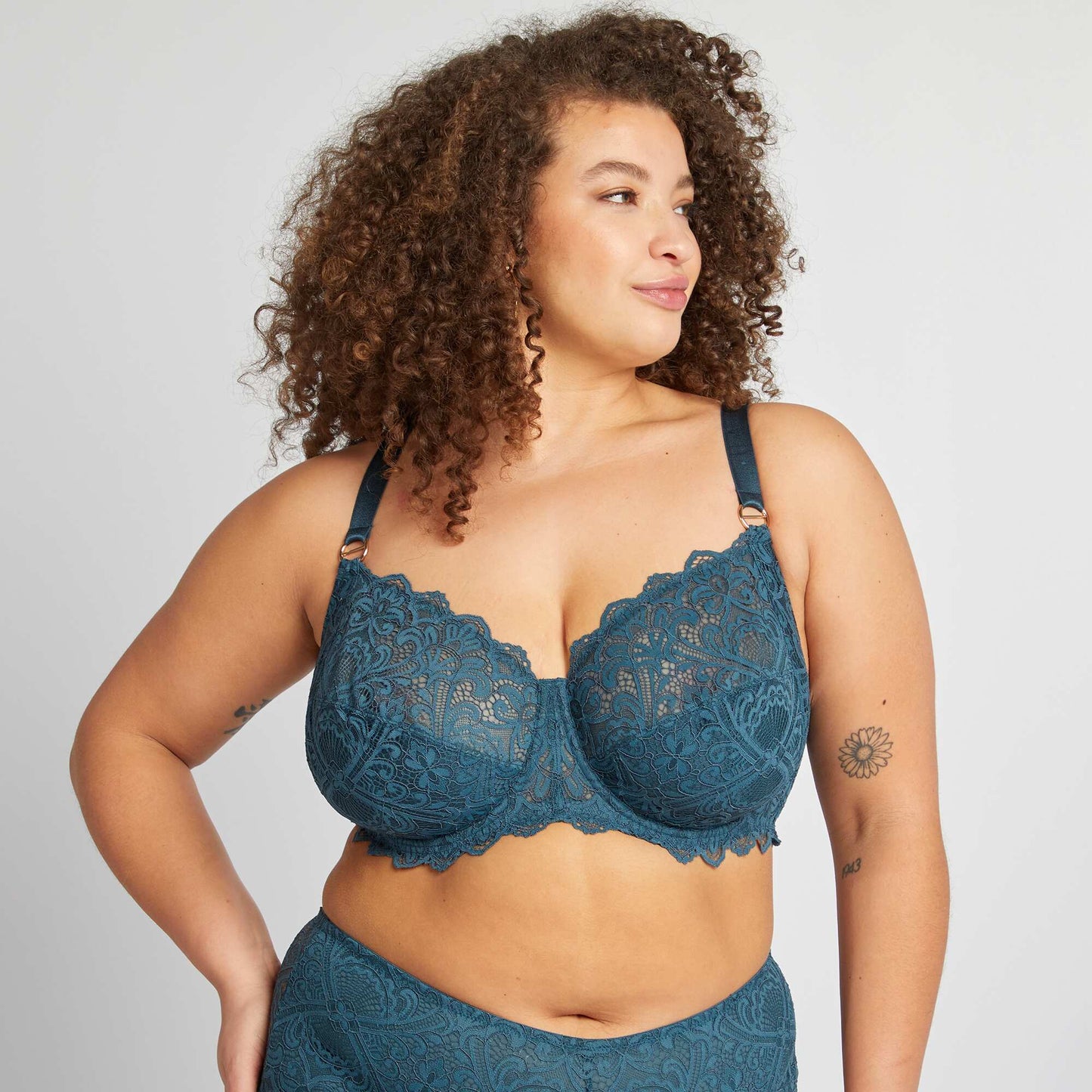 Soutien-gorge corbeille emboîtant en dentelle BLEU
