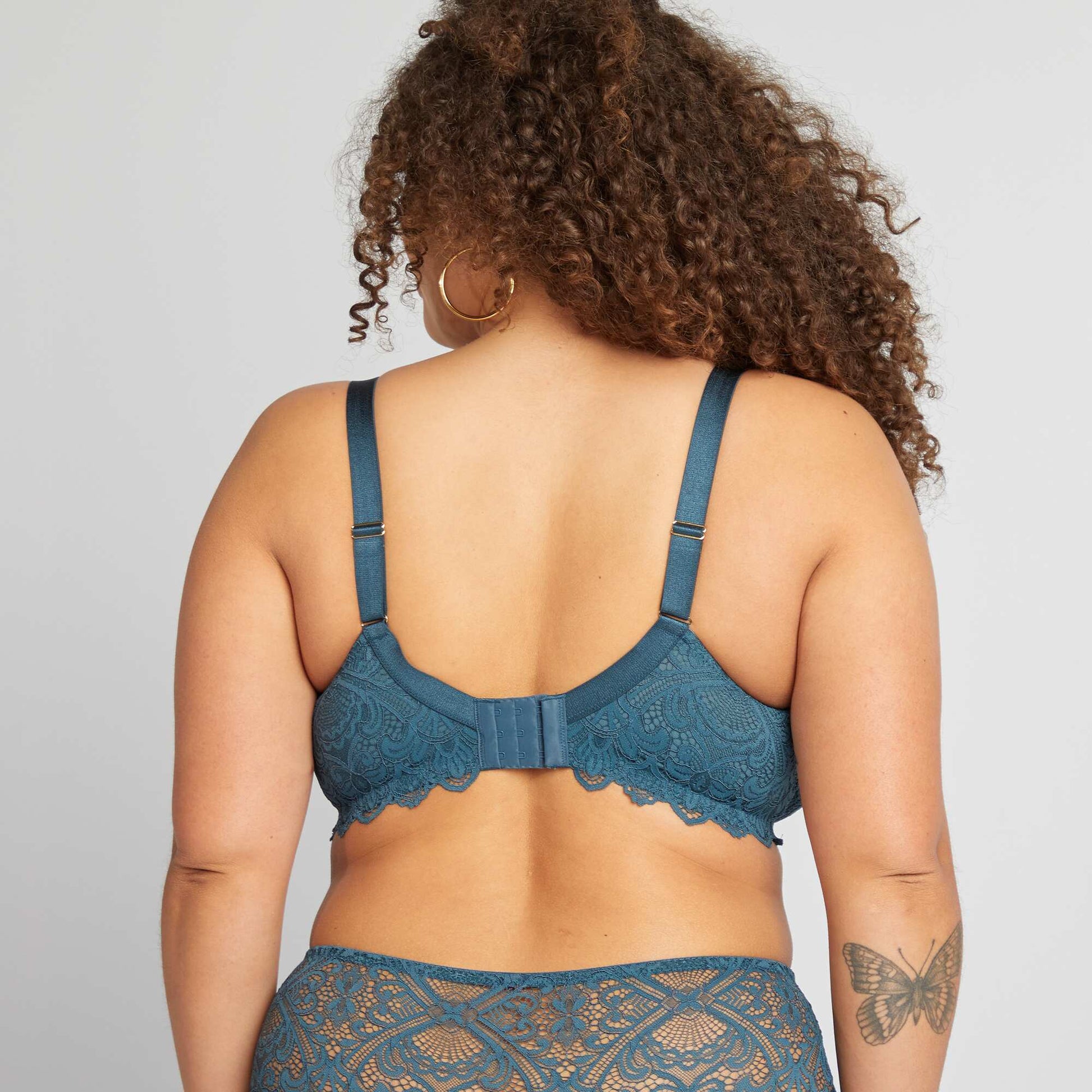 Soutien-gorge corbeille emboîtant en dentelle BLEU
