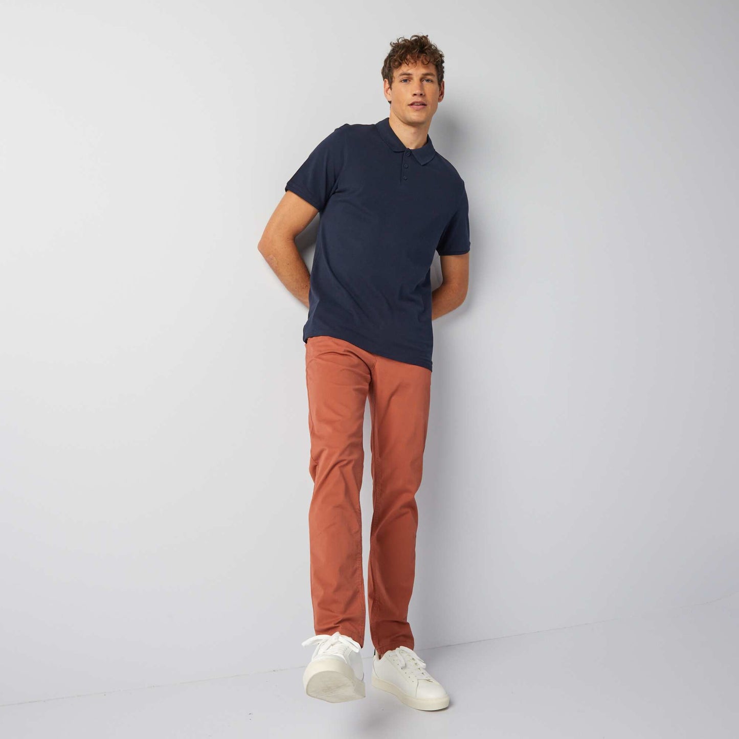 Polo en piqué de coton MARINE