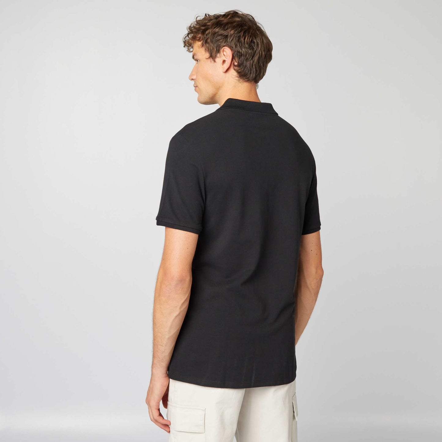 Polo en piqué de coton NOIR