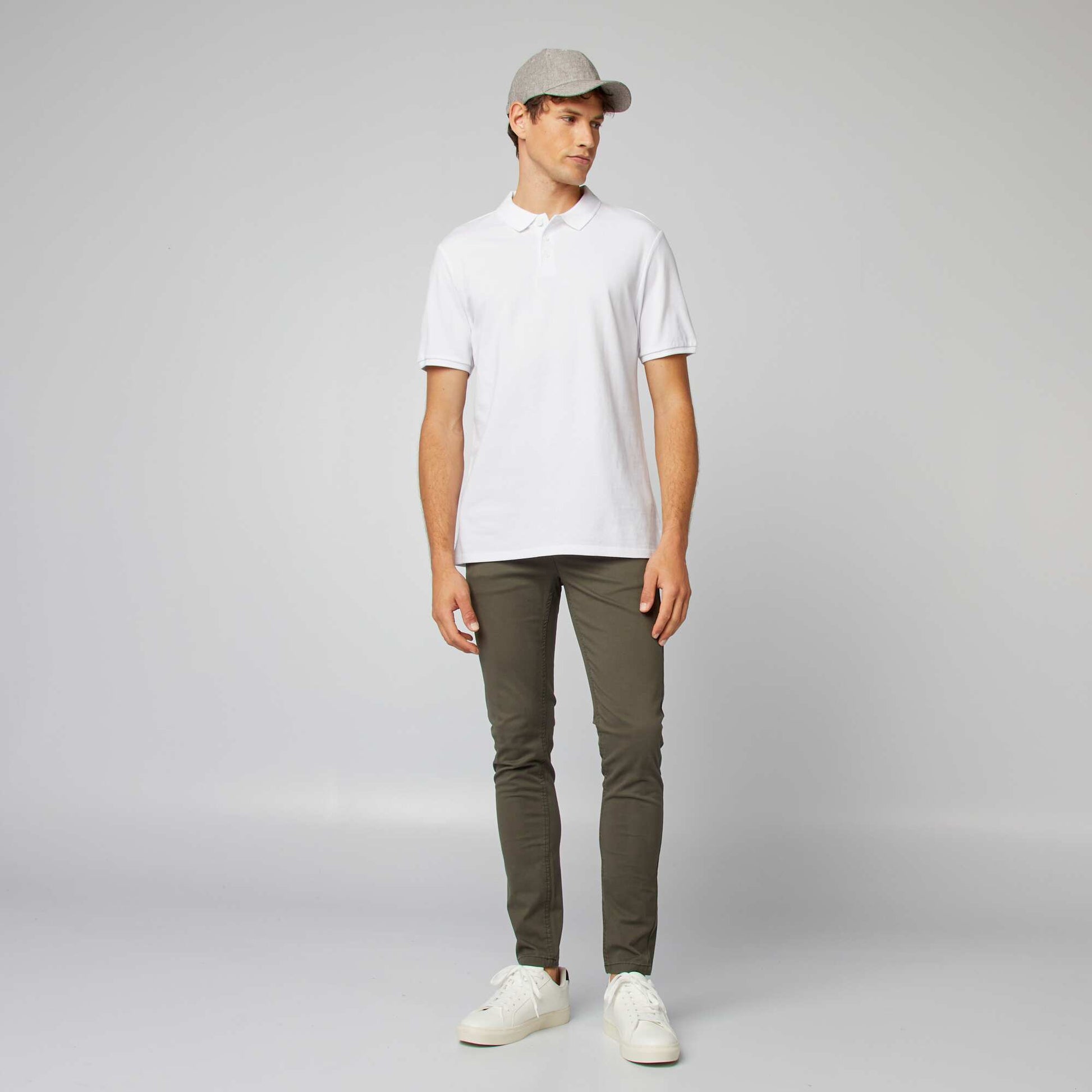 Polo en piqué de coton BLANC
