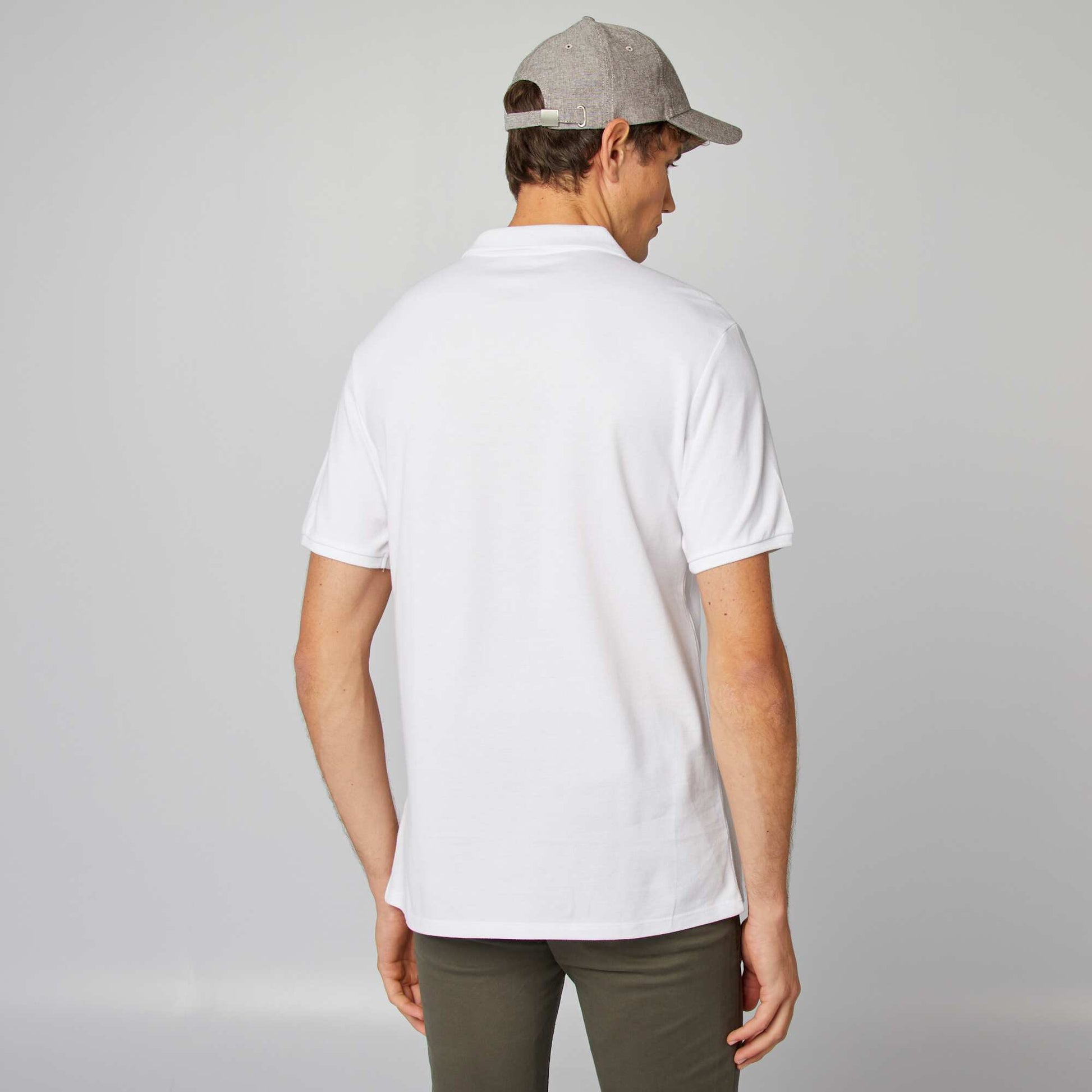 Polo en piqué de coton BLANC