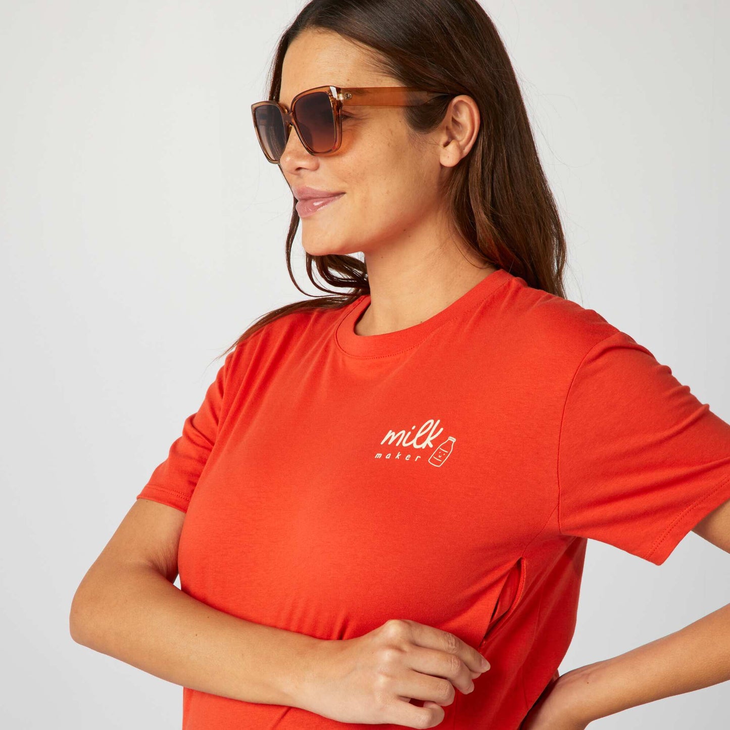 T-shirt d'allaitement avec imprimé ROUGE