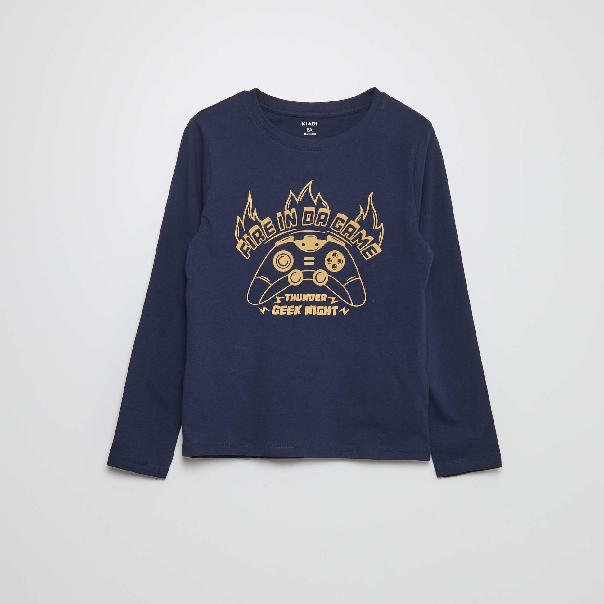Pyjama long en jersey avec imprimé - 2 pièces BLEU MARINE FONCé