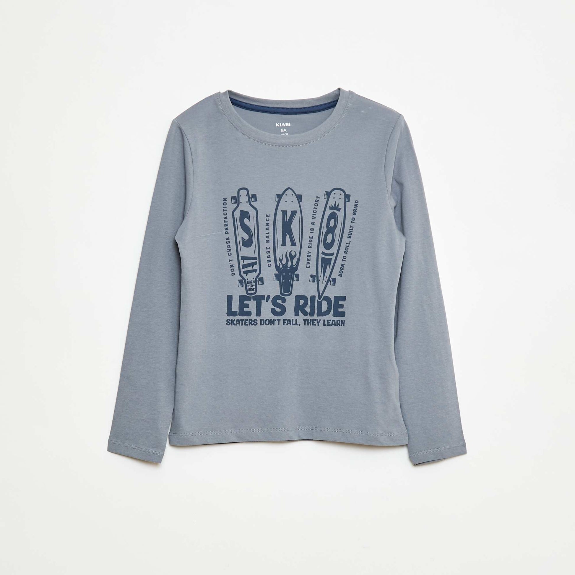 Pyjama long en jersey avec imprimé - 2 pièces BLEU