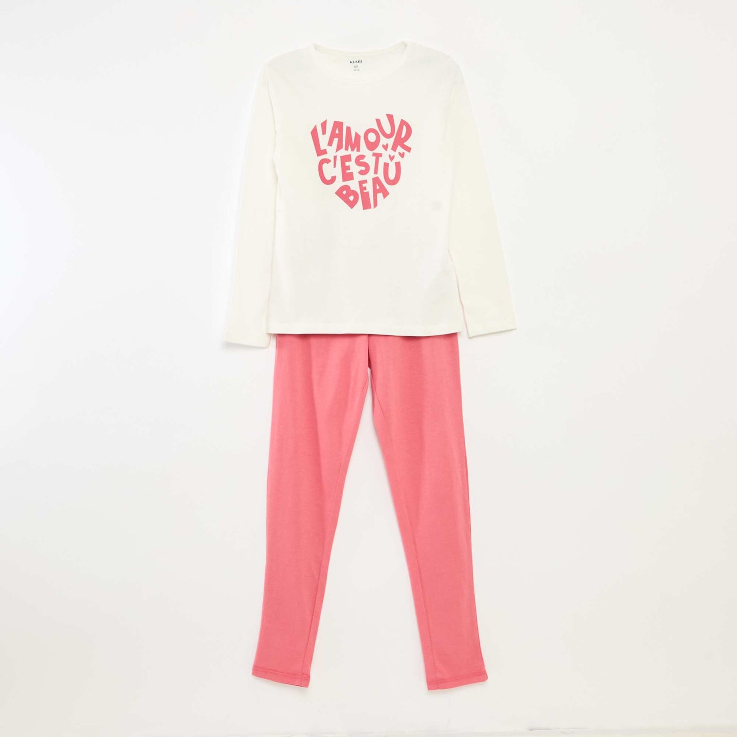 Ensemble pyjama t-shirt + pantalon - 2 pièces BLANC