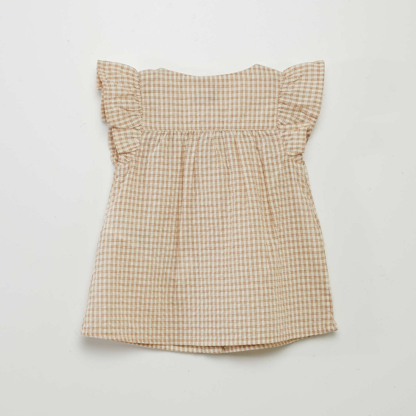 Blouse à carreaux style vichy BEIGE