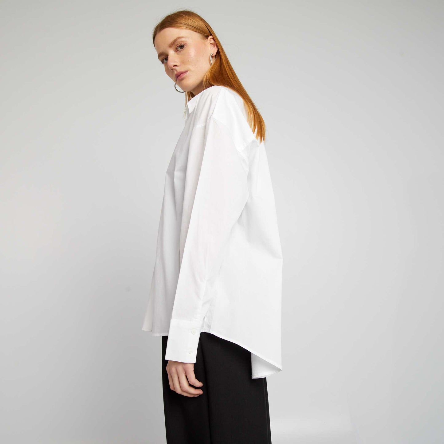 Chemise basique en popeline BLANC