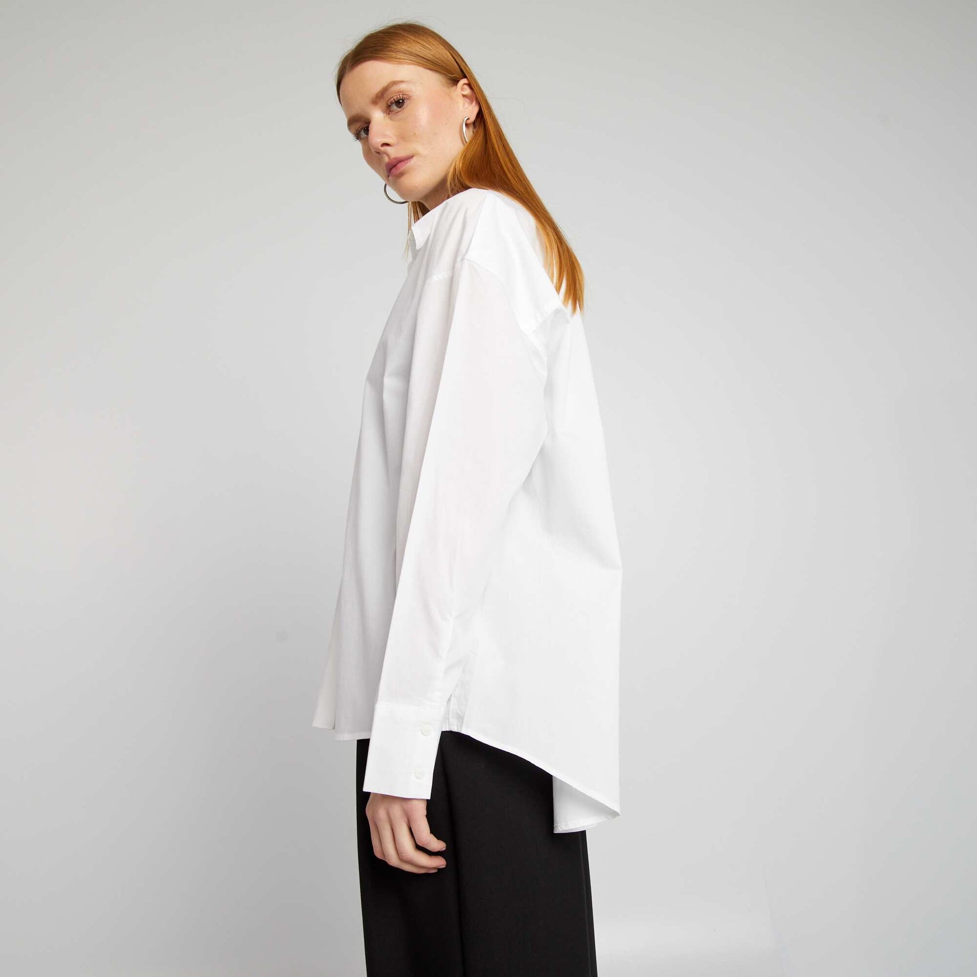 Chemise basique en popeline BLANC