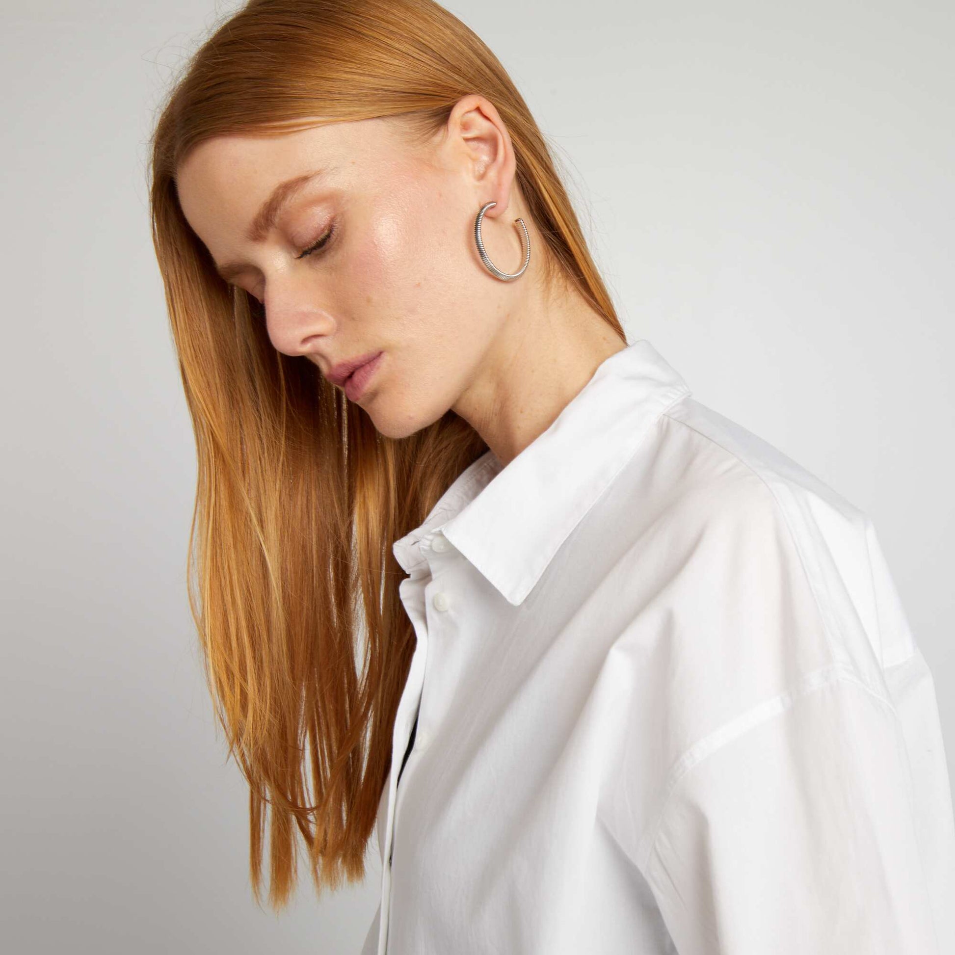 Chemise basique en popeline BLANC