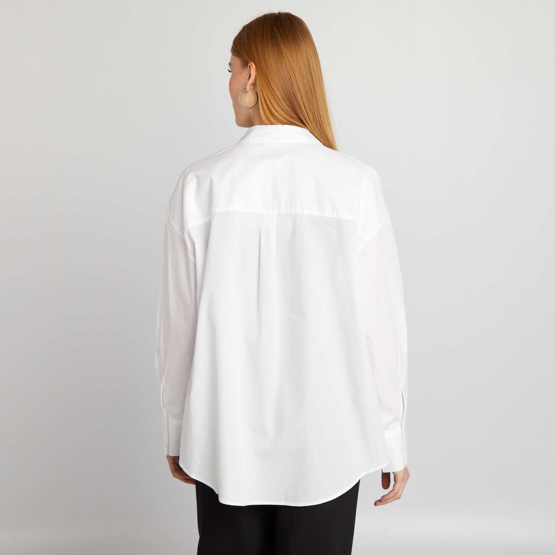 Chemise basique en popeline BLANC