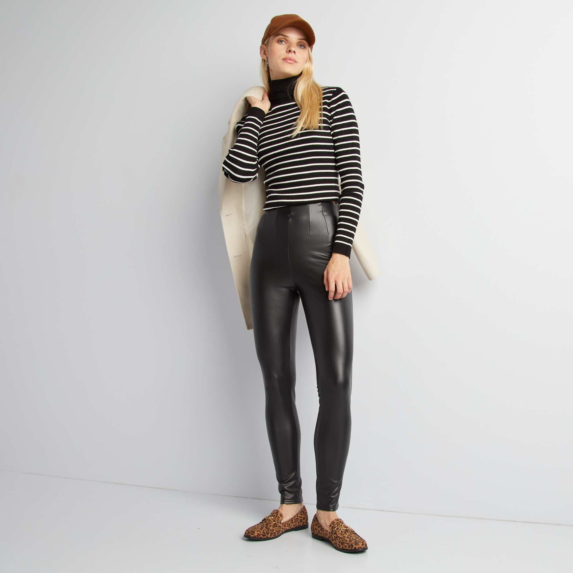 Legging en simili NOIR