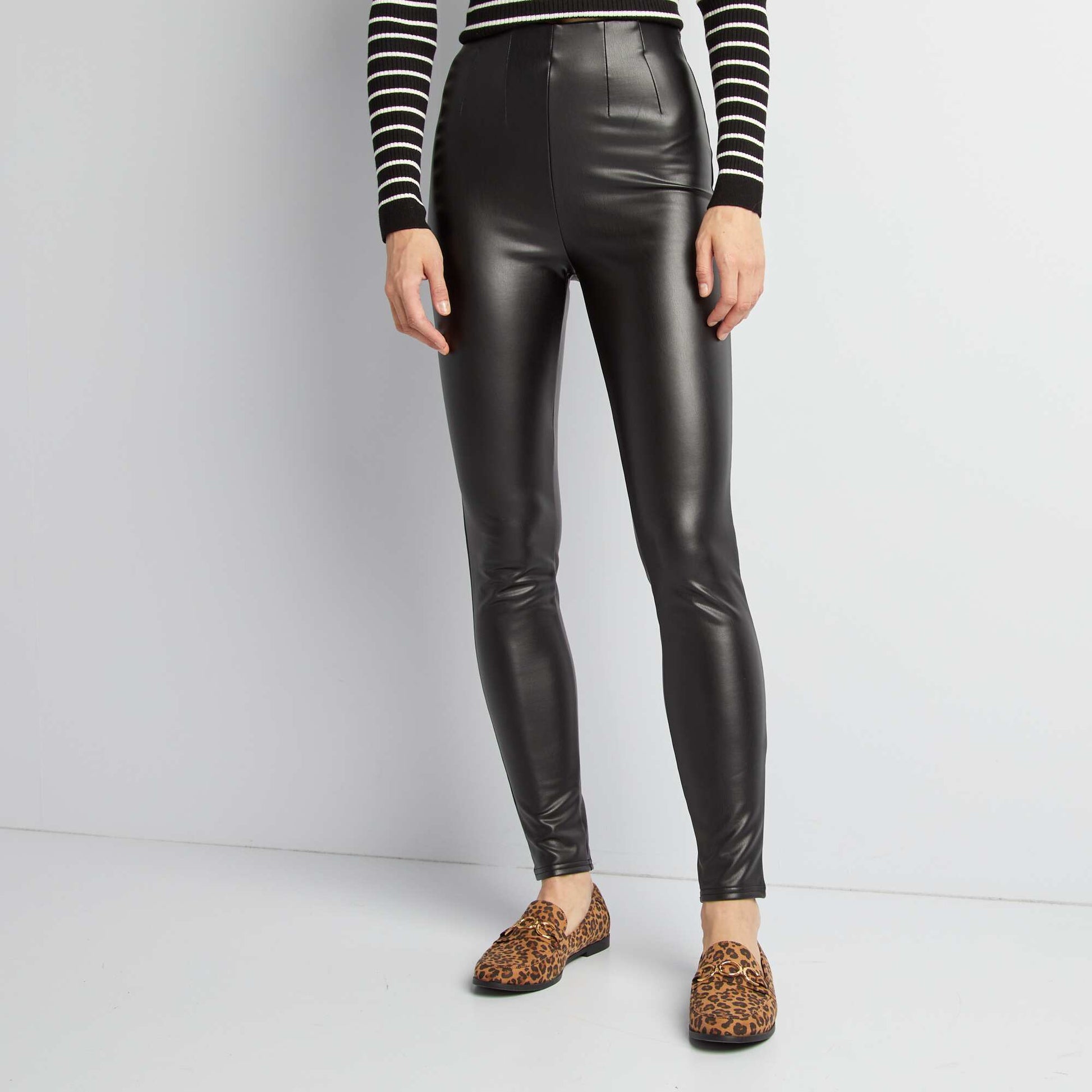Legging en simili NOIR