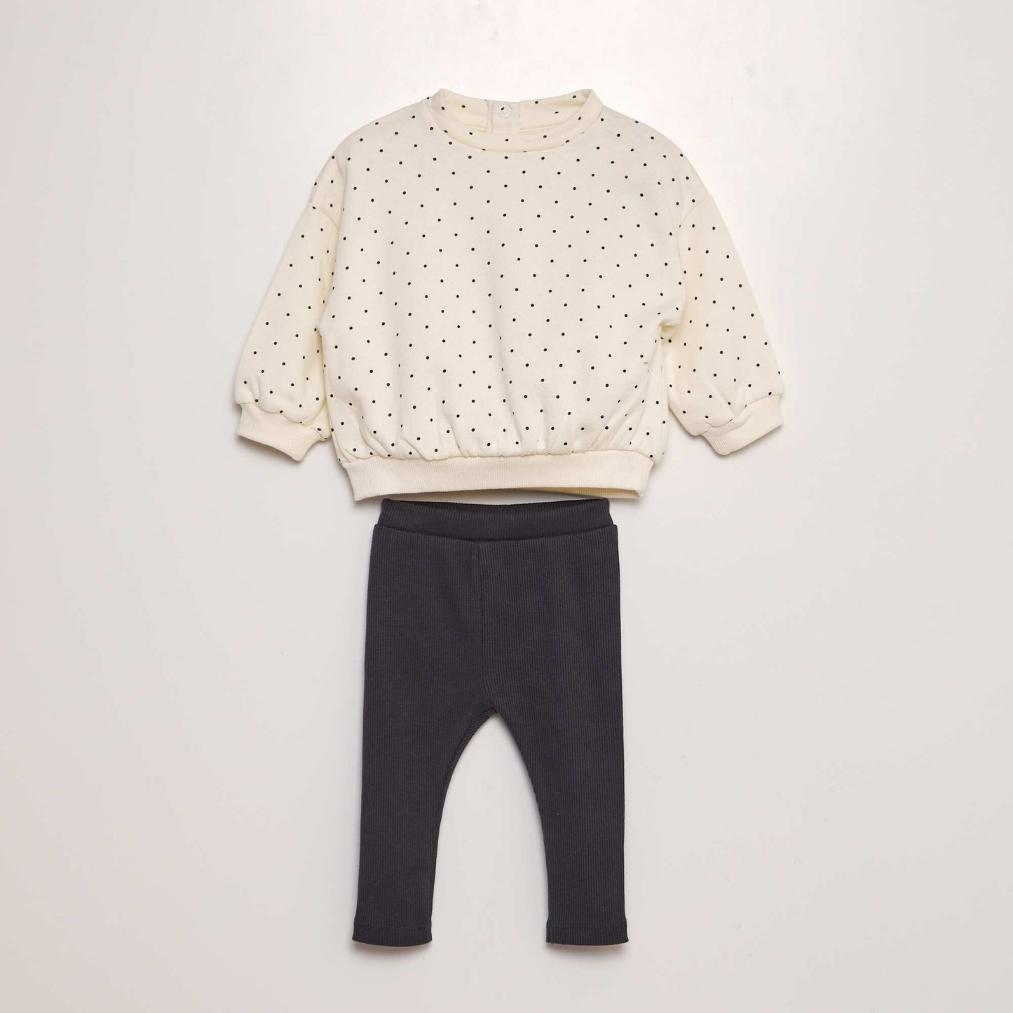 Ensemble imprimé sweat + legging - 2 pièces BLANC/NOIR