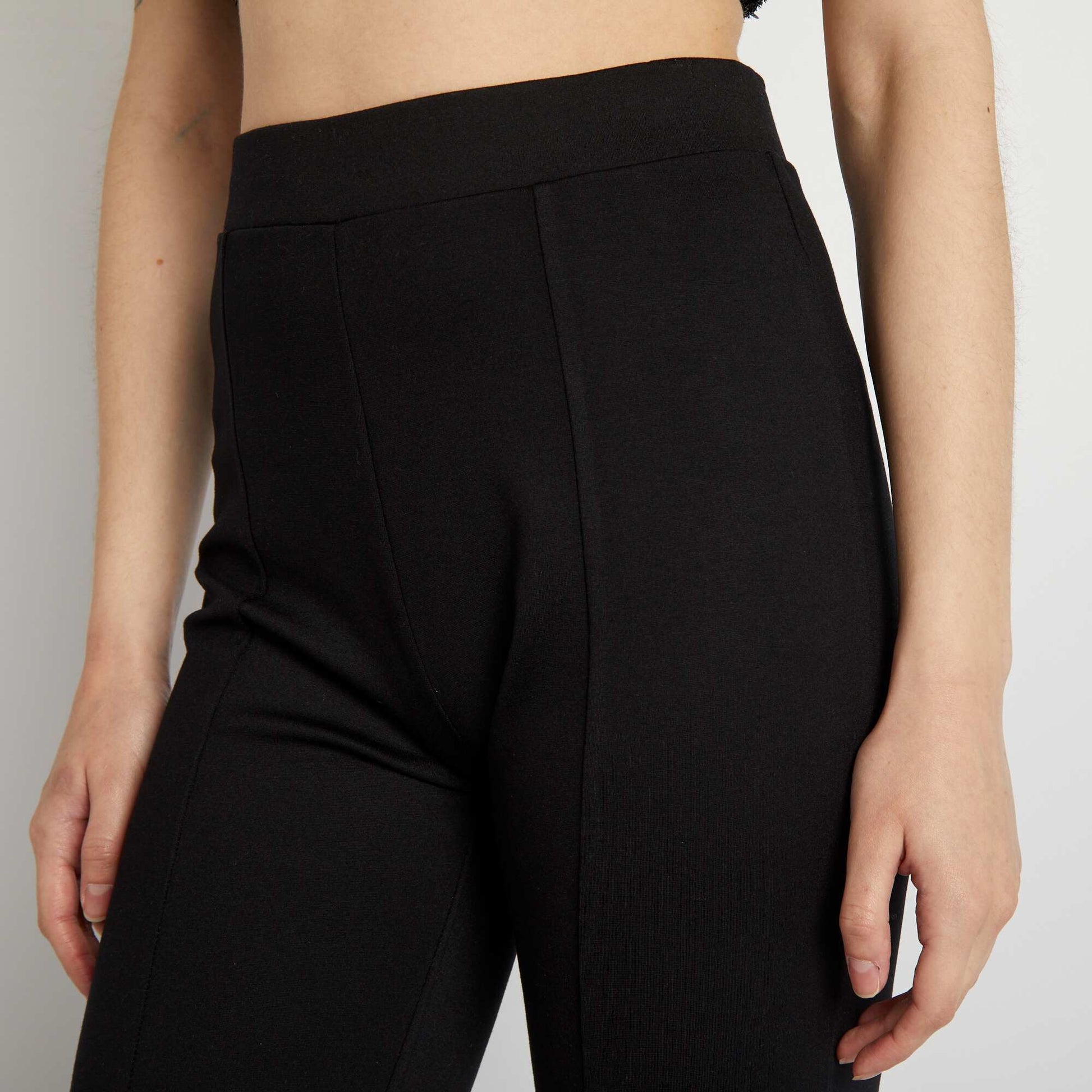 Pantalon flare/bootcut en matière stretch NOIR
