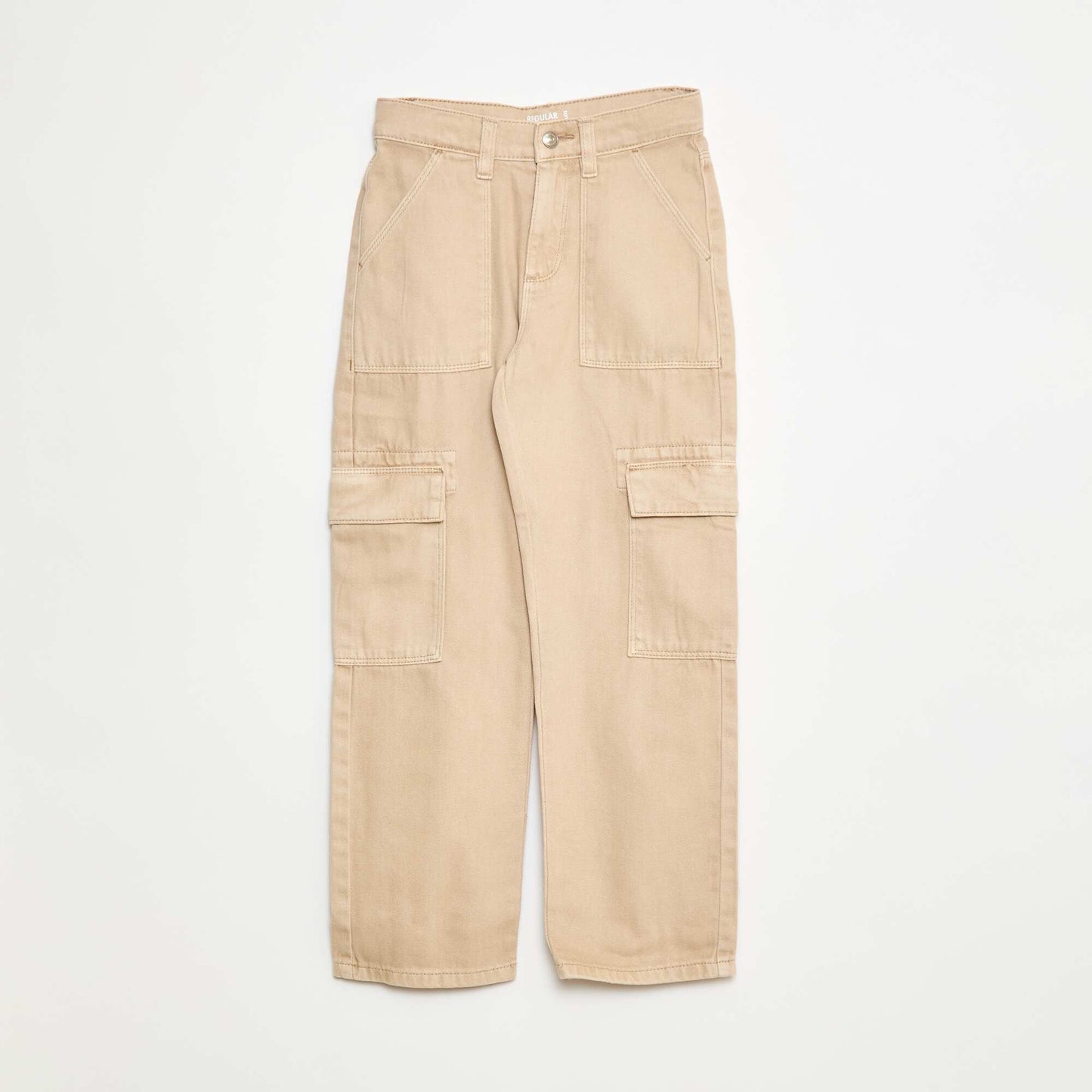 Pantalon denim multipoches BEIGE