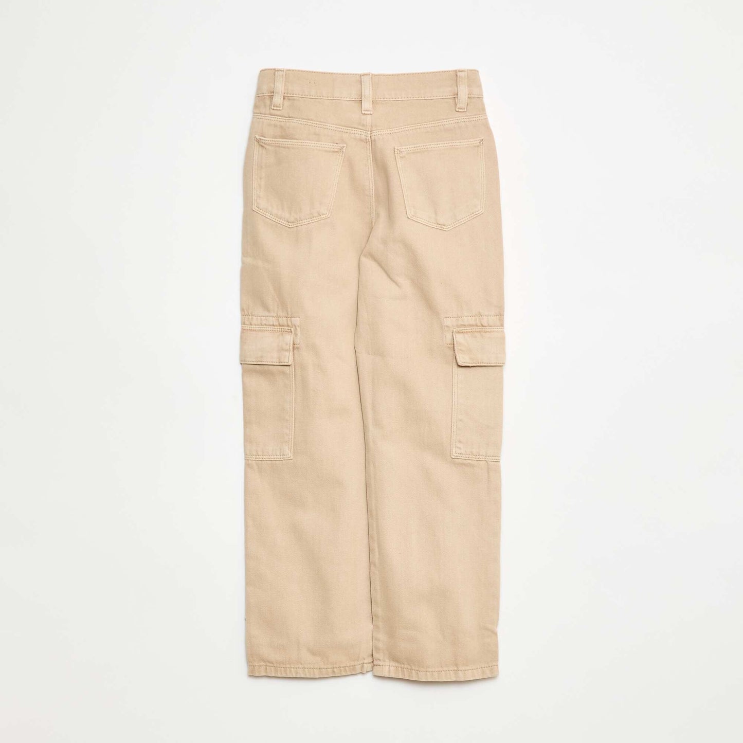 Pantalon denim multipoches BEIGE