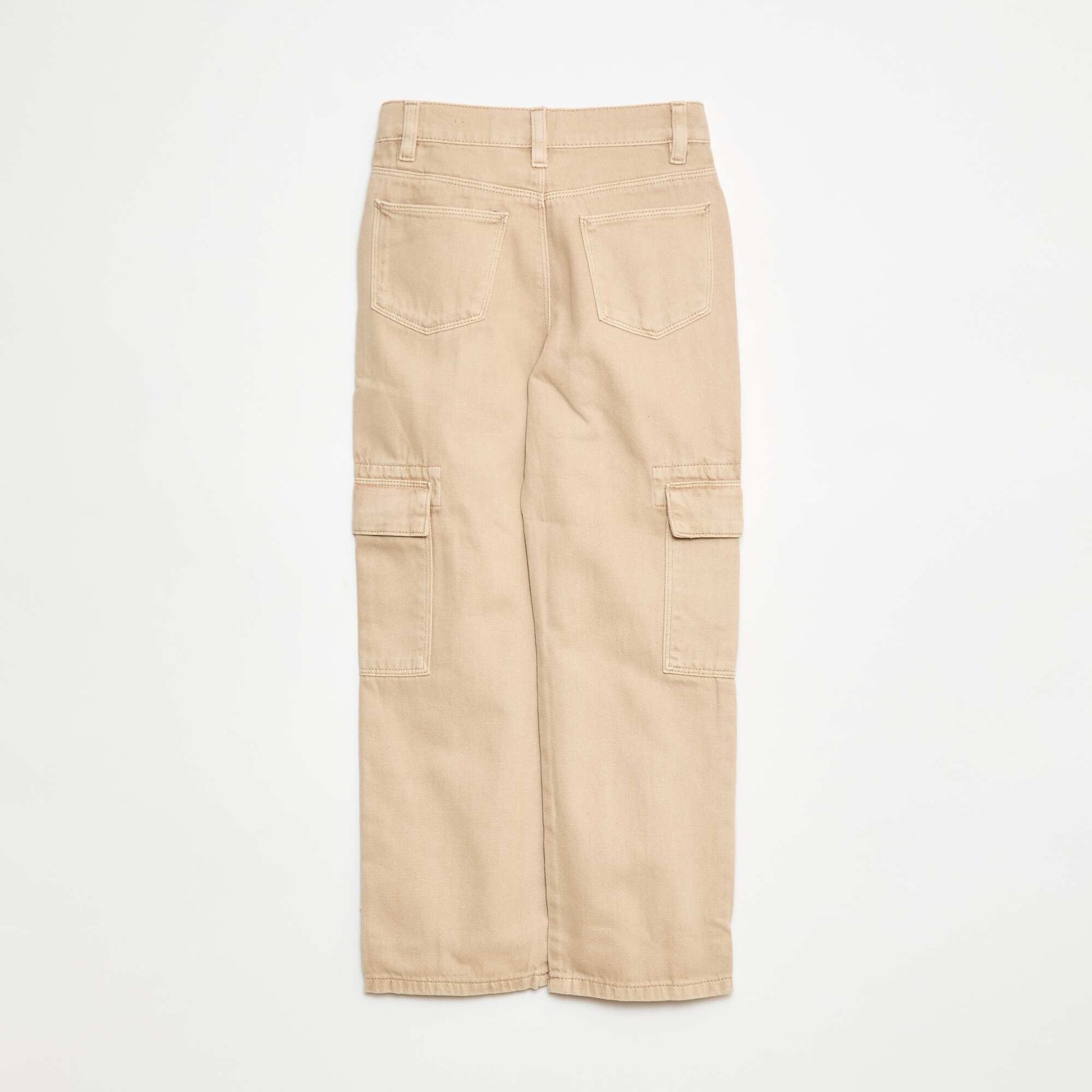 Pantalon denim multipoches BEIGE