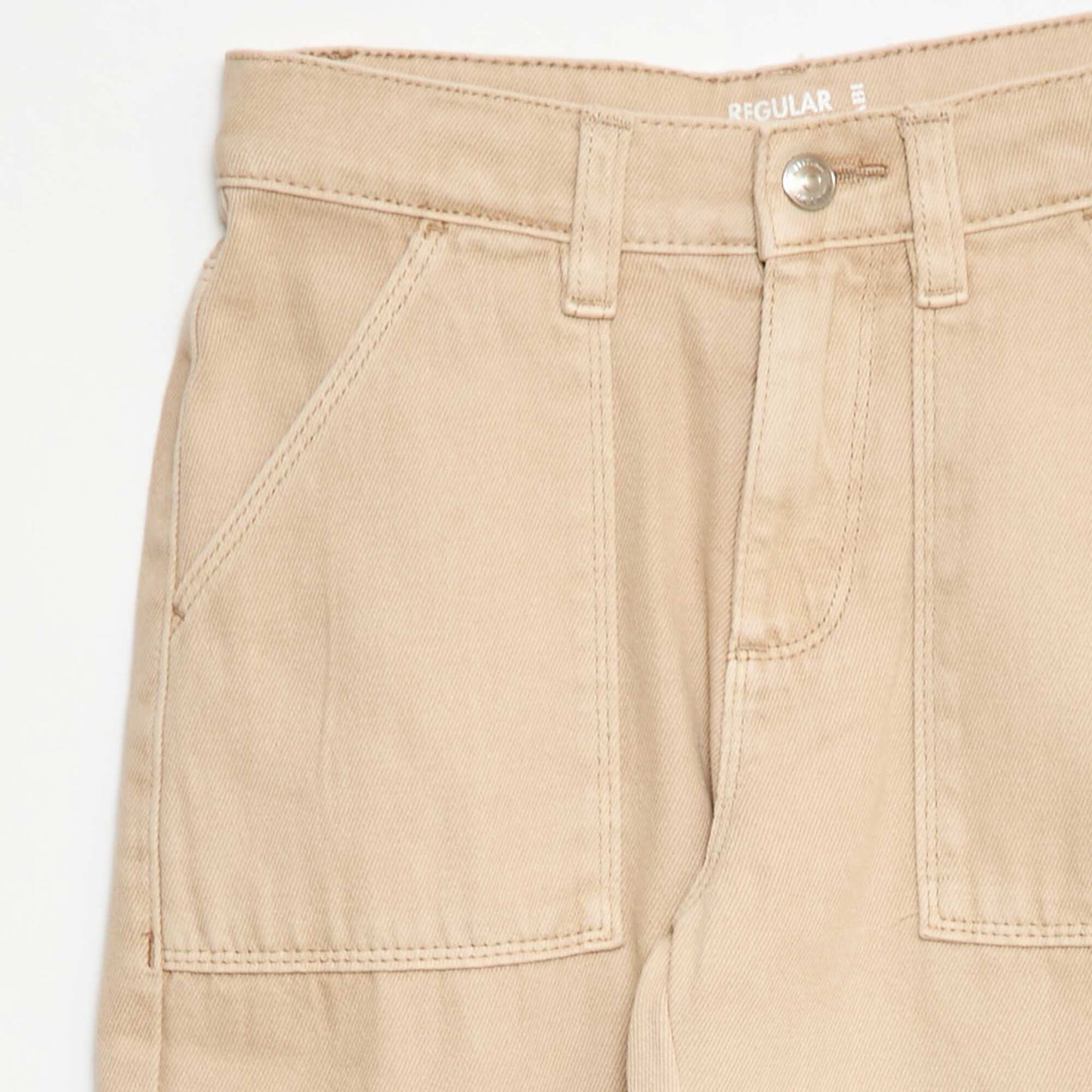 Pantalon denim multipoches BEIGE