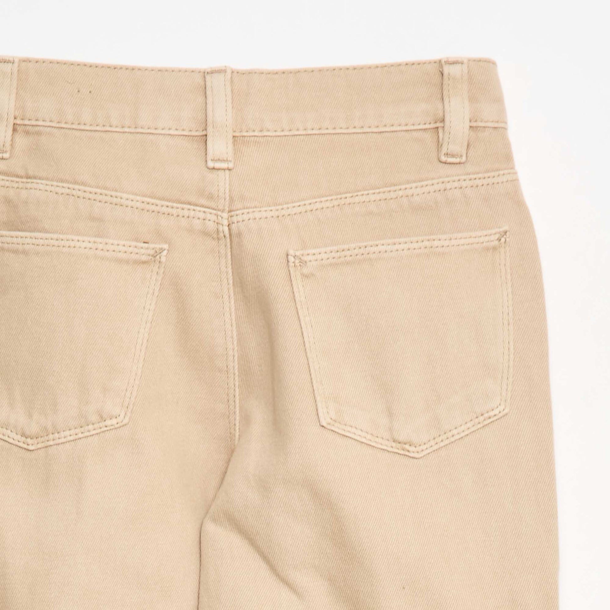 Pantalon denim multipoches BEIGE