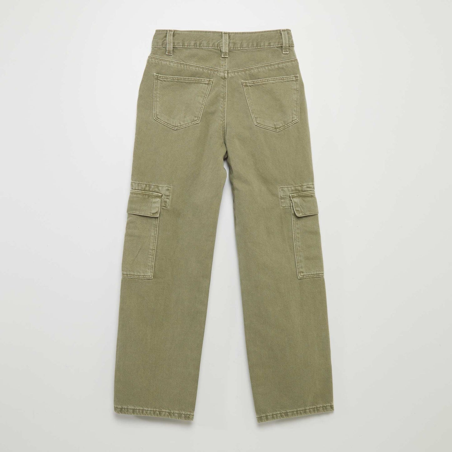 Pantalon denim multipoches VERT LICHEN
