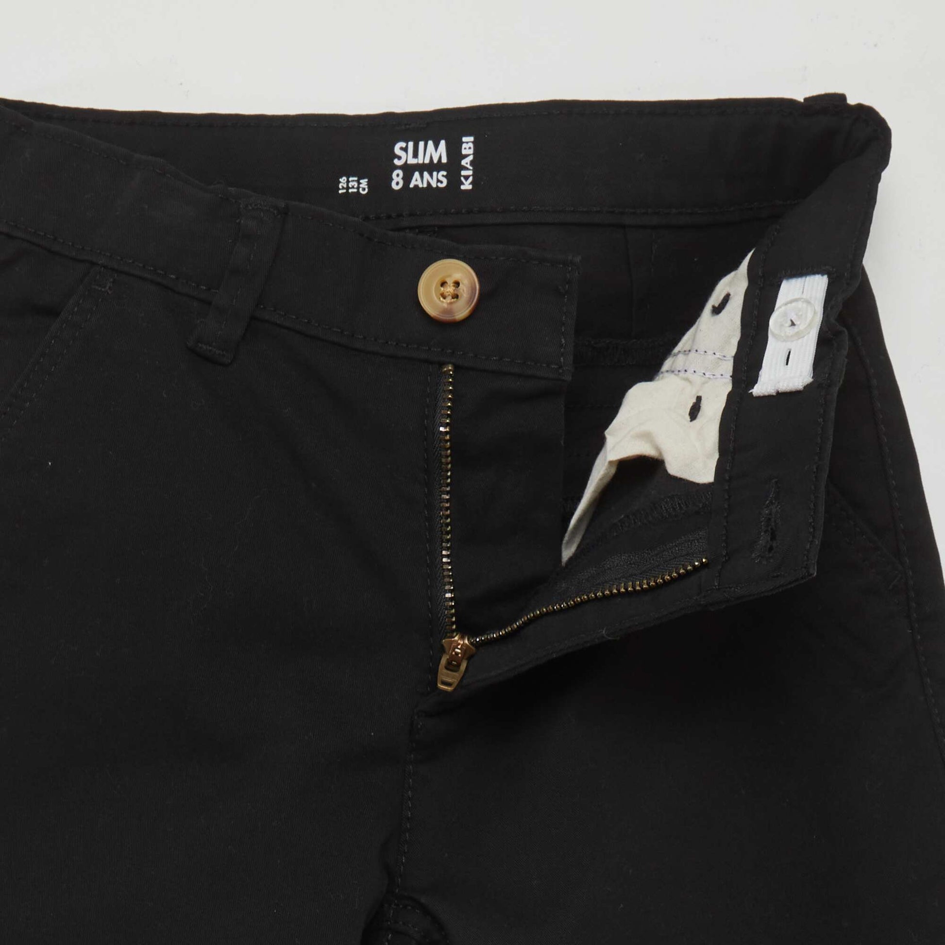 Pantalon chino slim NOIR