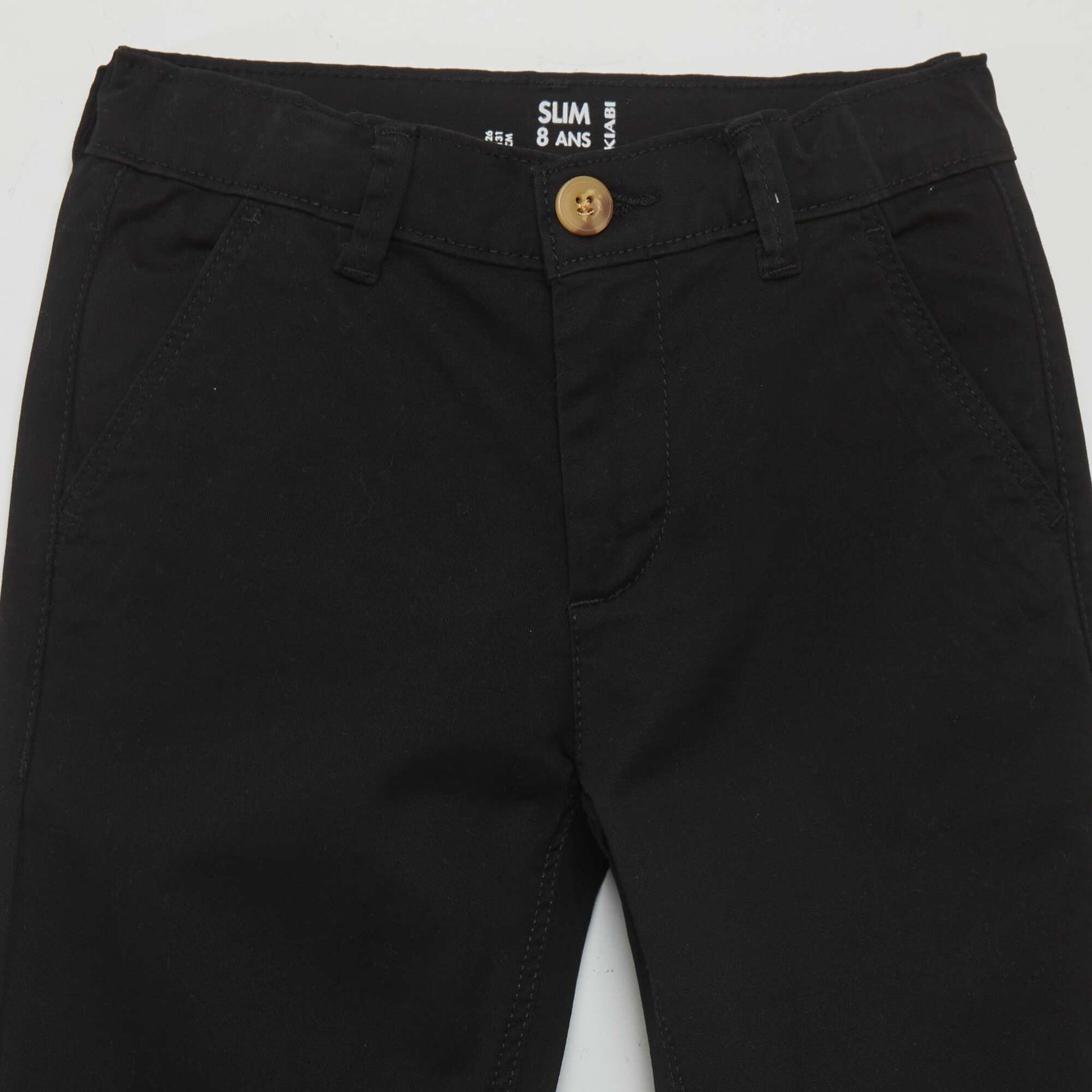 Pantalon chino slim NOIR