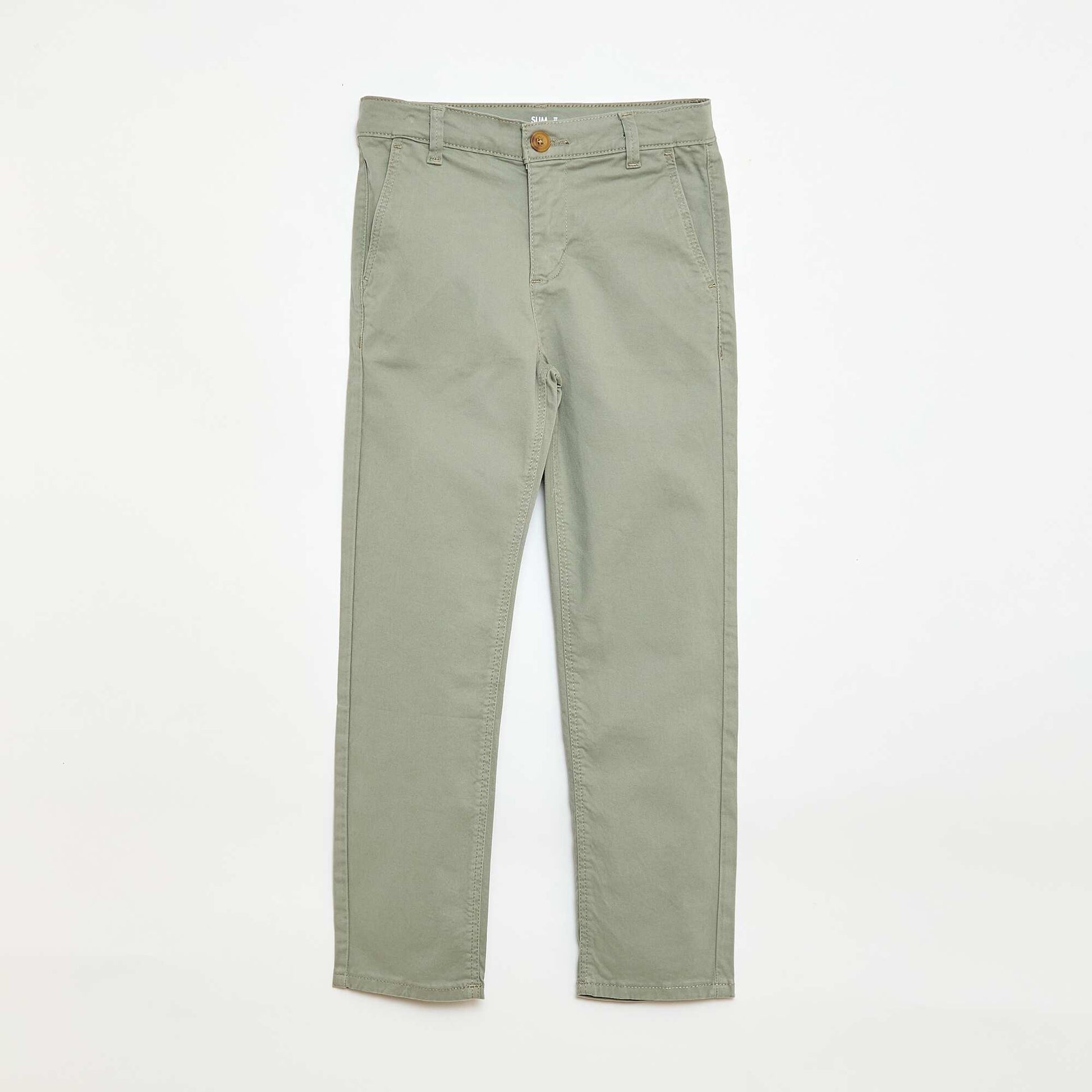 Pantalon chino slim VERT